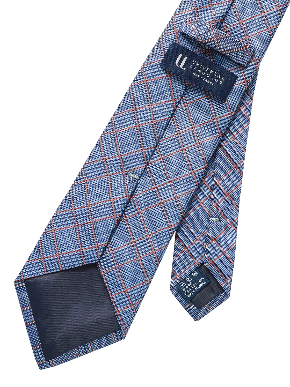 ネクタイ/ポリエステル/グレンチェック ブルー 0