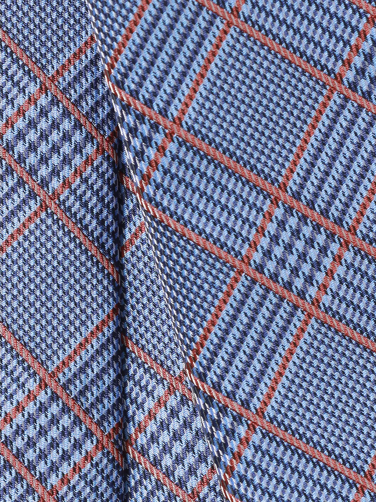 ネクタイ/ポリエステル/グレンチェック ブルー 0