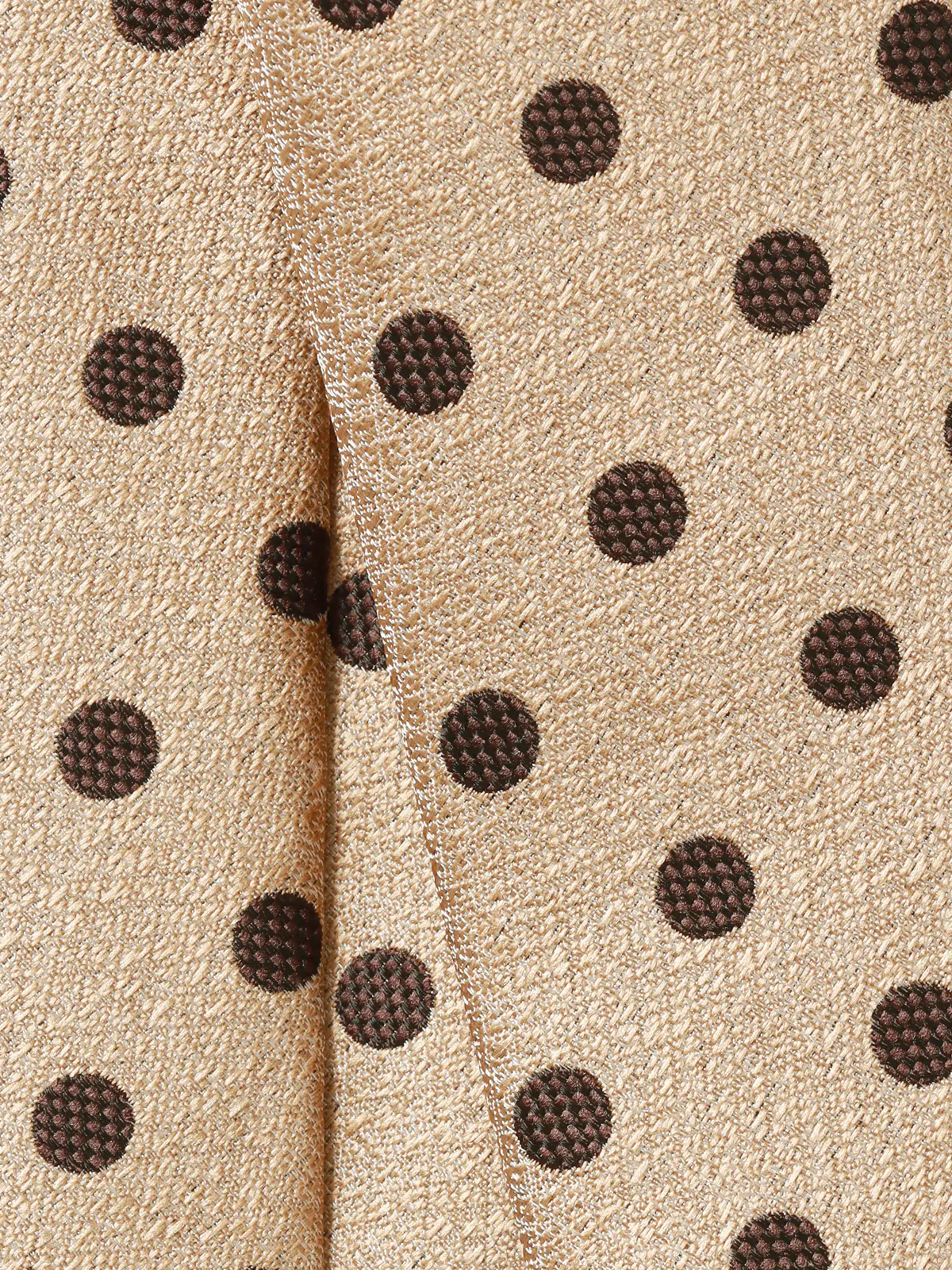 ネクタイ／ポリエステル／ドット ベージュ 0