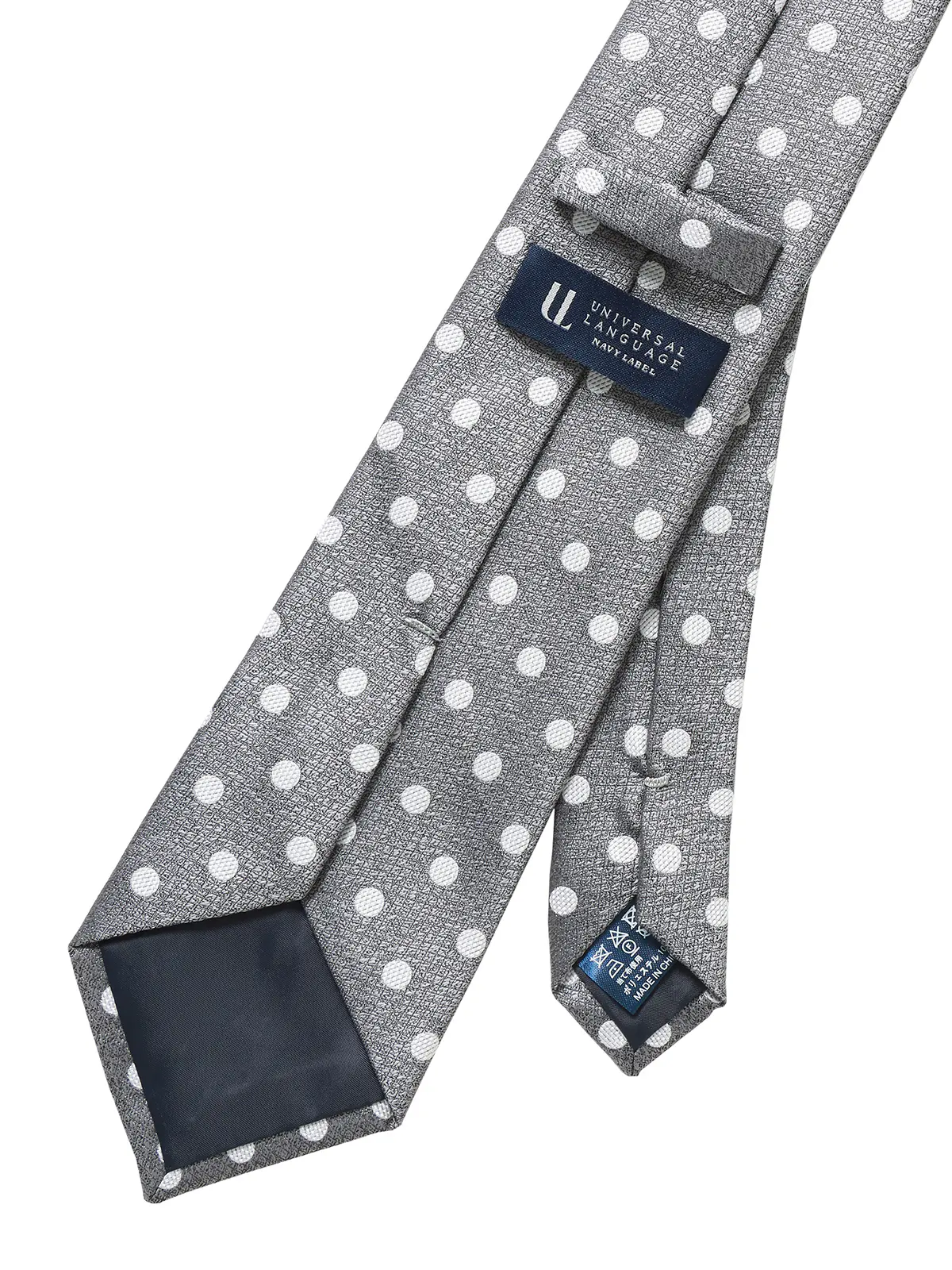 ネクタイ／ポリエステル／ドット グレー 0