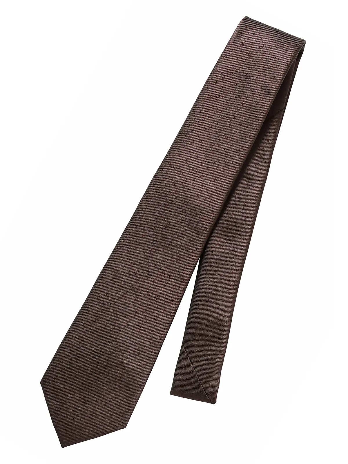 ネクタイ/ポリエステル/無地 ブラウン 0