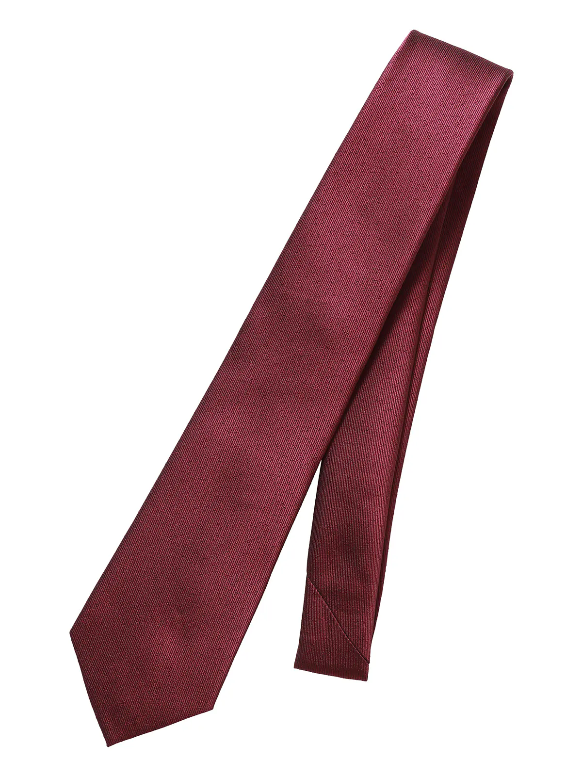 ネクタイ／ポリエステル／無地 レッド 0