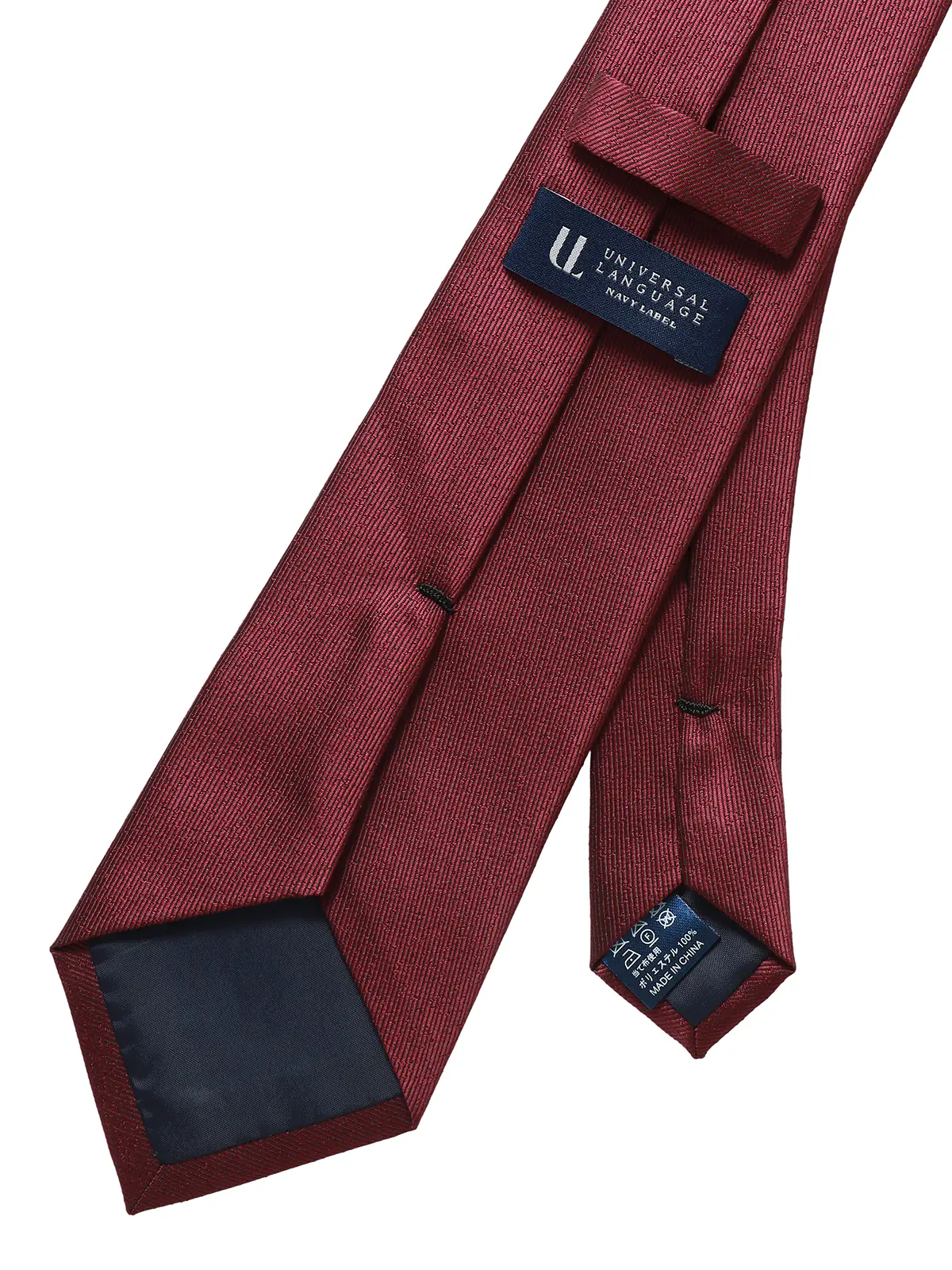 ネクタイ／ポリエステル／無地 レッド 0