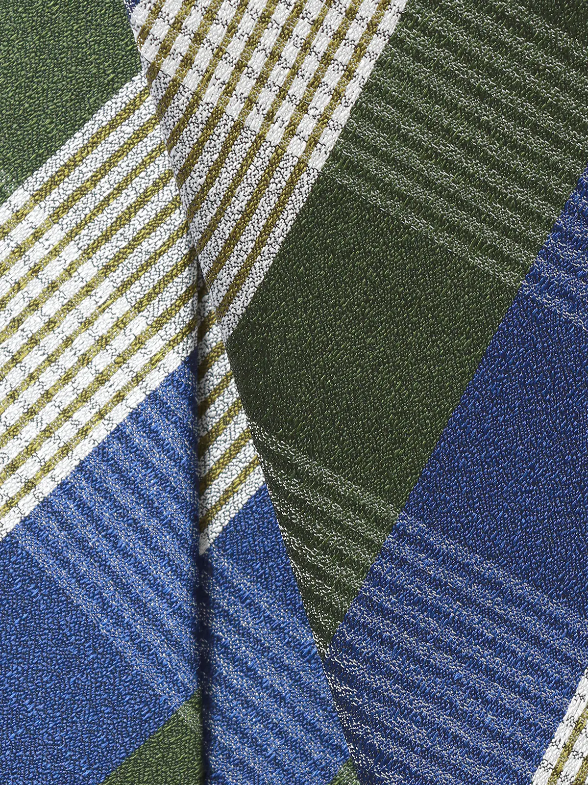 ネクタイ／シルクポリエステル／チェック グリーン 0