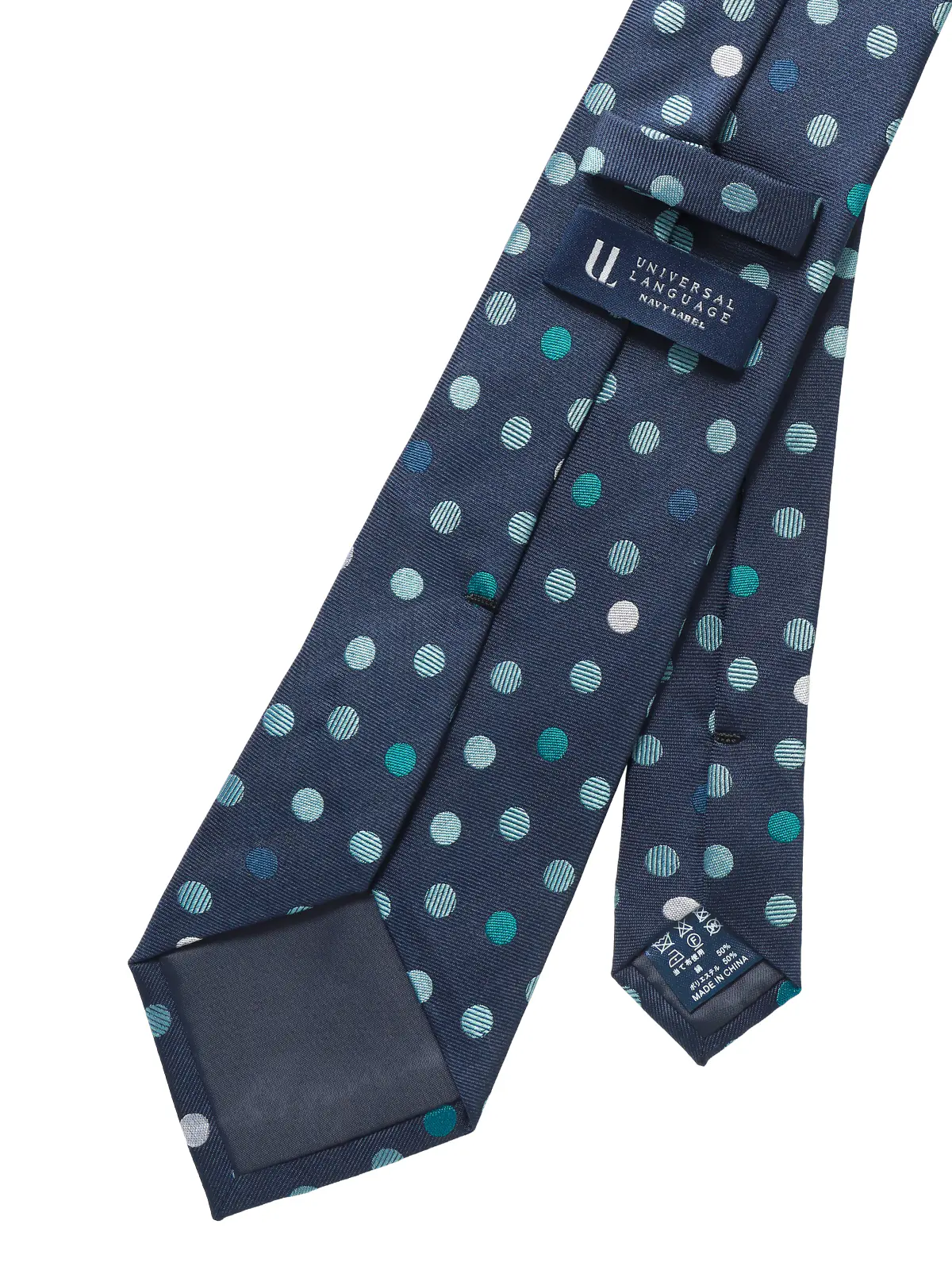 ネクタイ／シルクポリエステル／ドット ネイビー 0