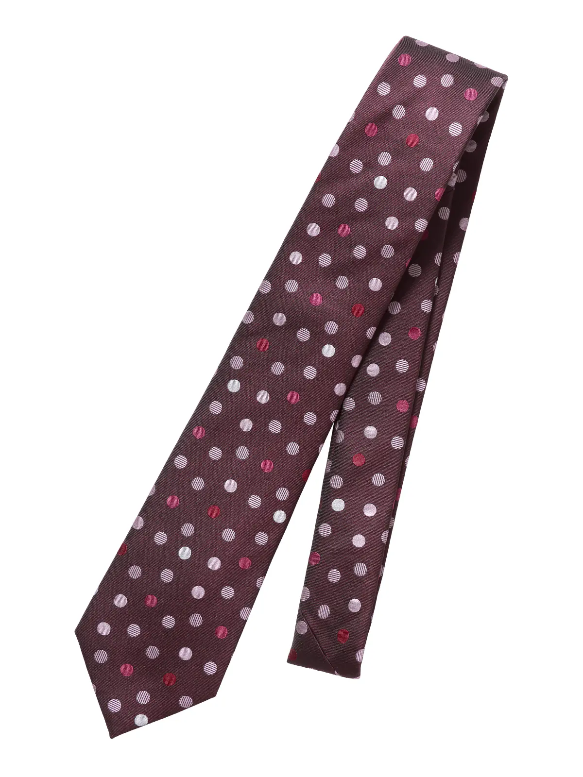 ネクタイ／シルクポリエステル／ドット レッド 0