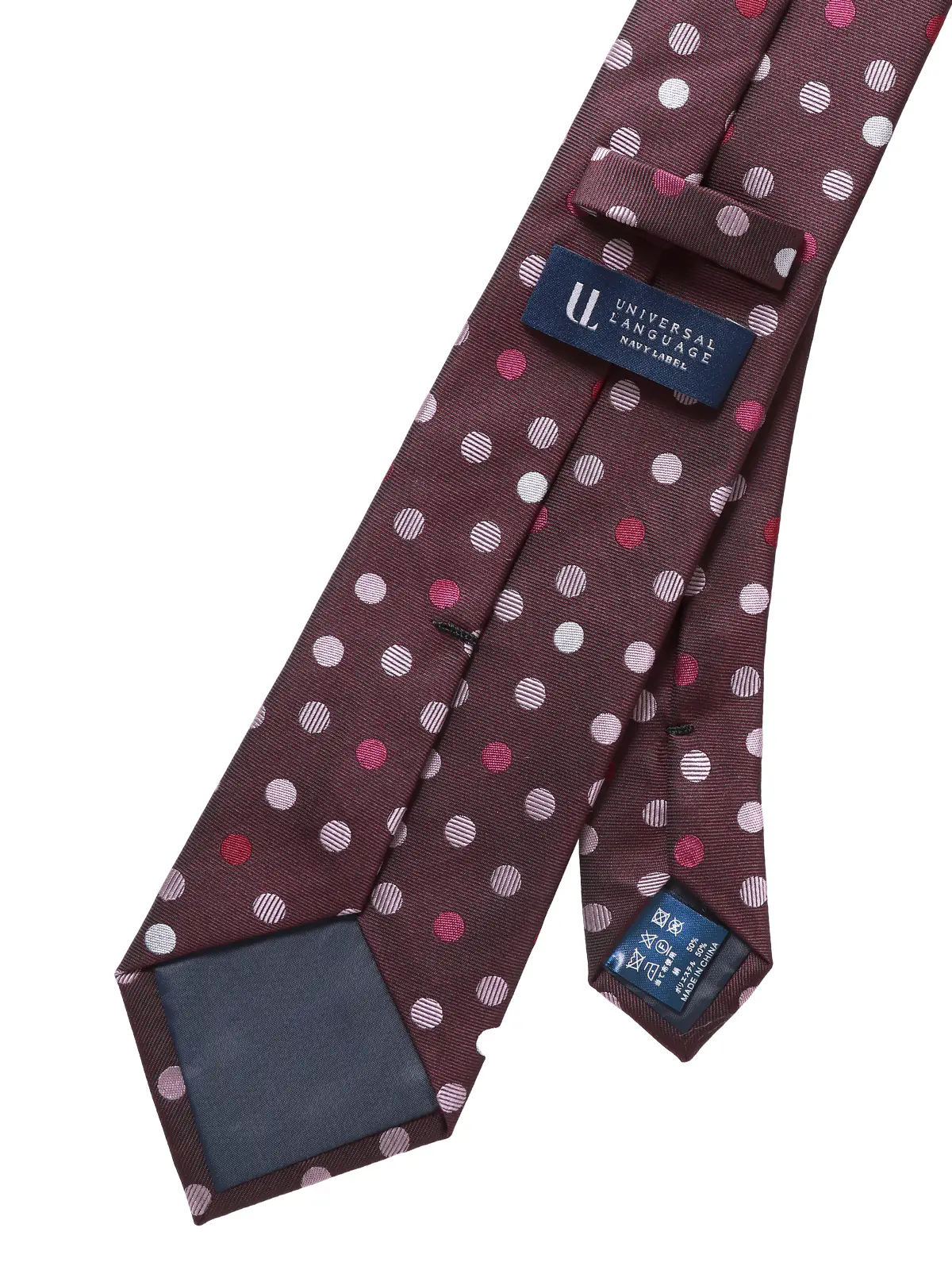 ネクタイ／シルクポリエステル／ドット レッド 0