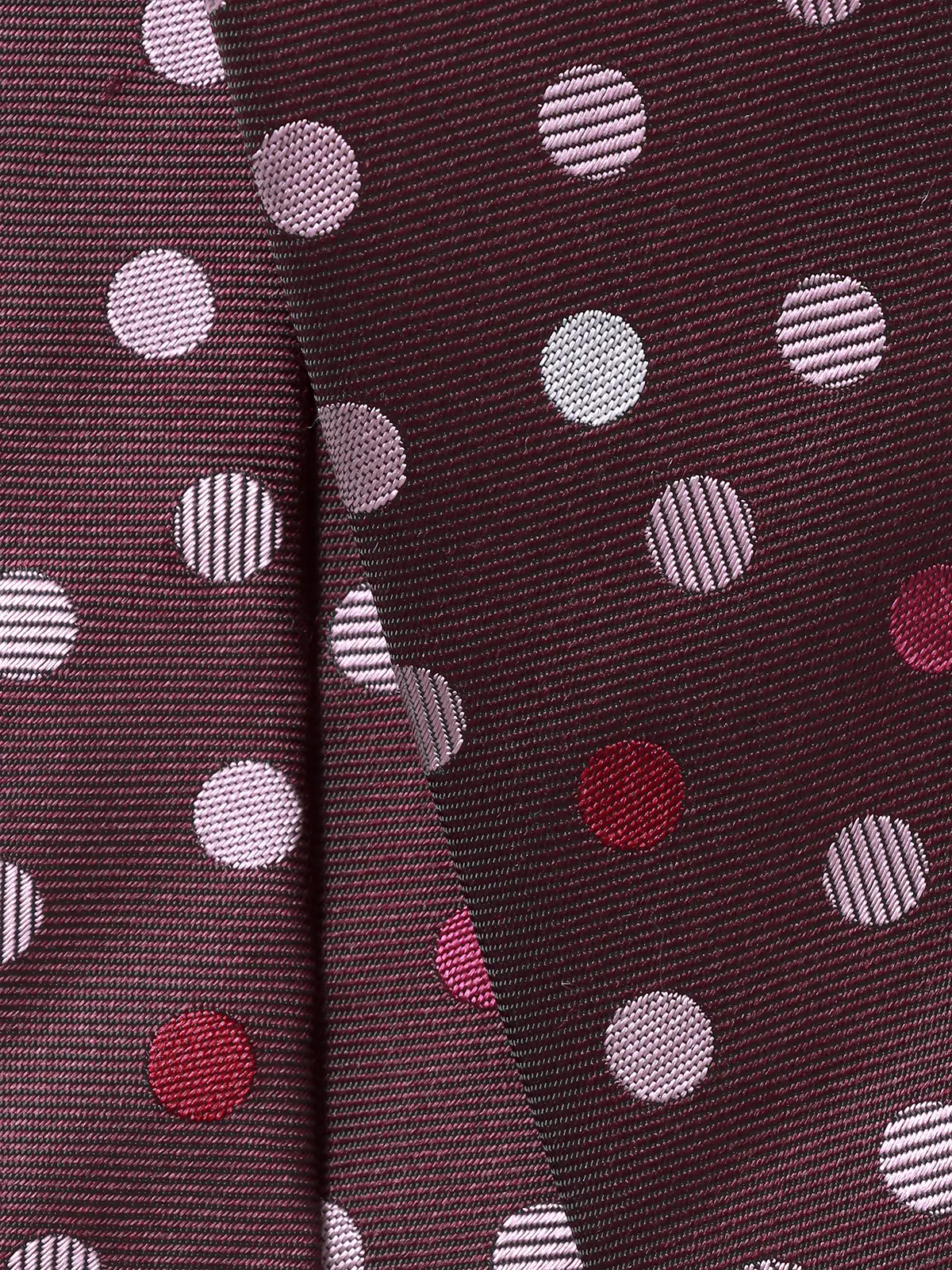 ネクタイ／シルクポリエステル／ドット レッド 0