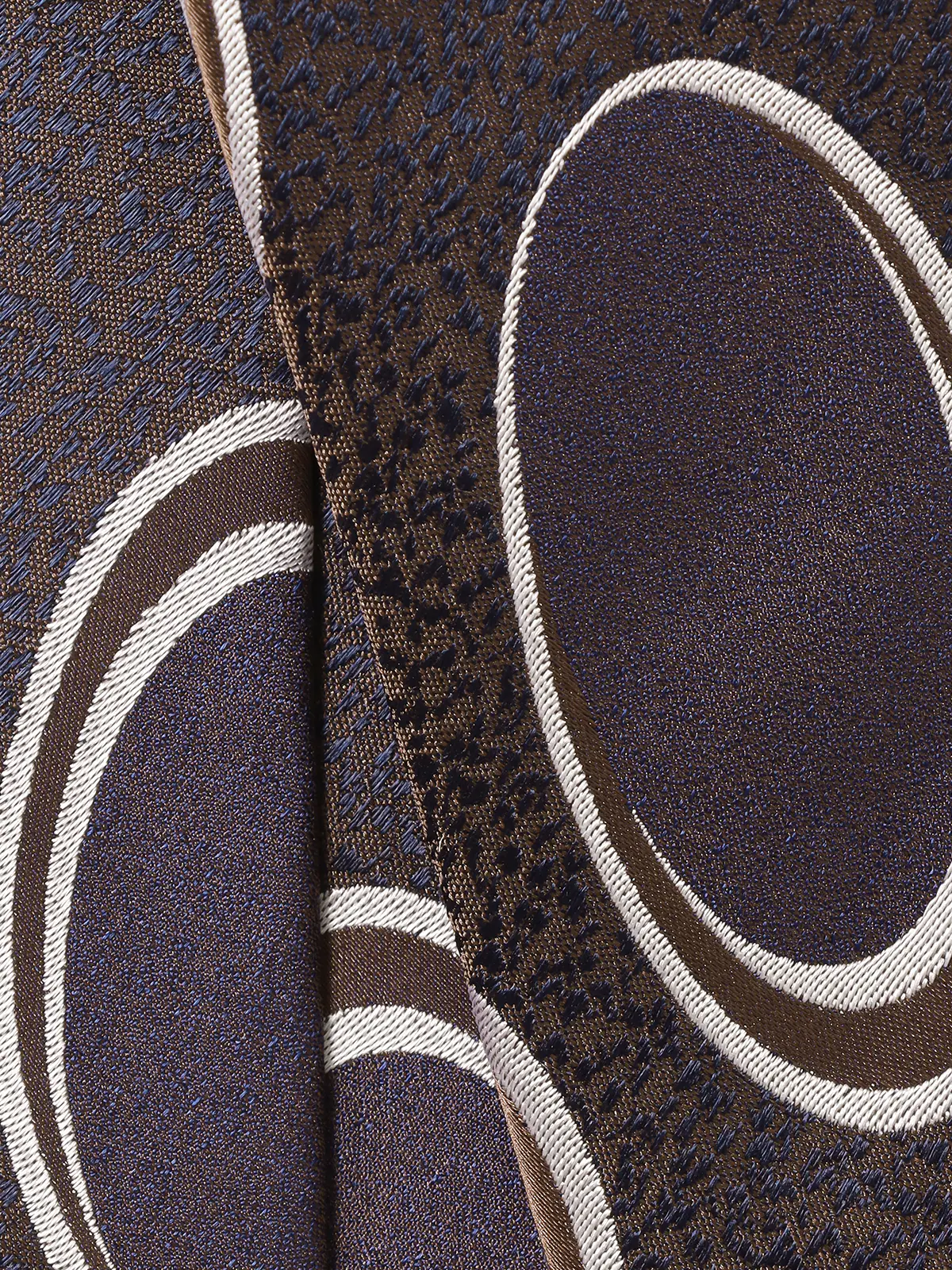 ネクタイ／シルクポリエステル／総柄 ブラウン 0