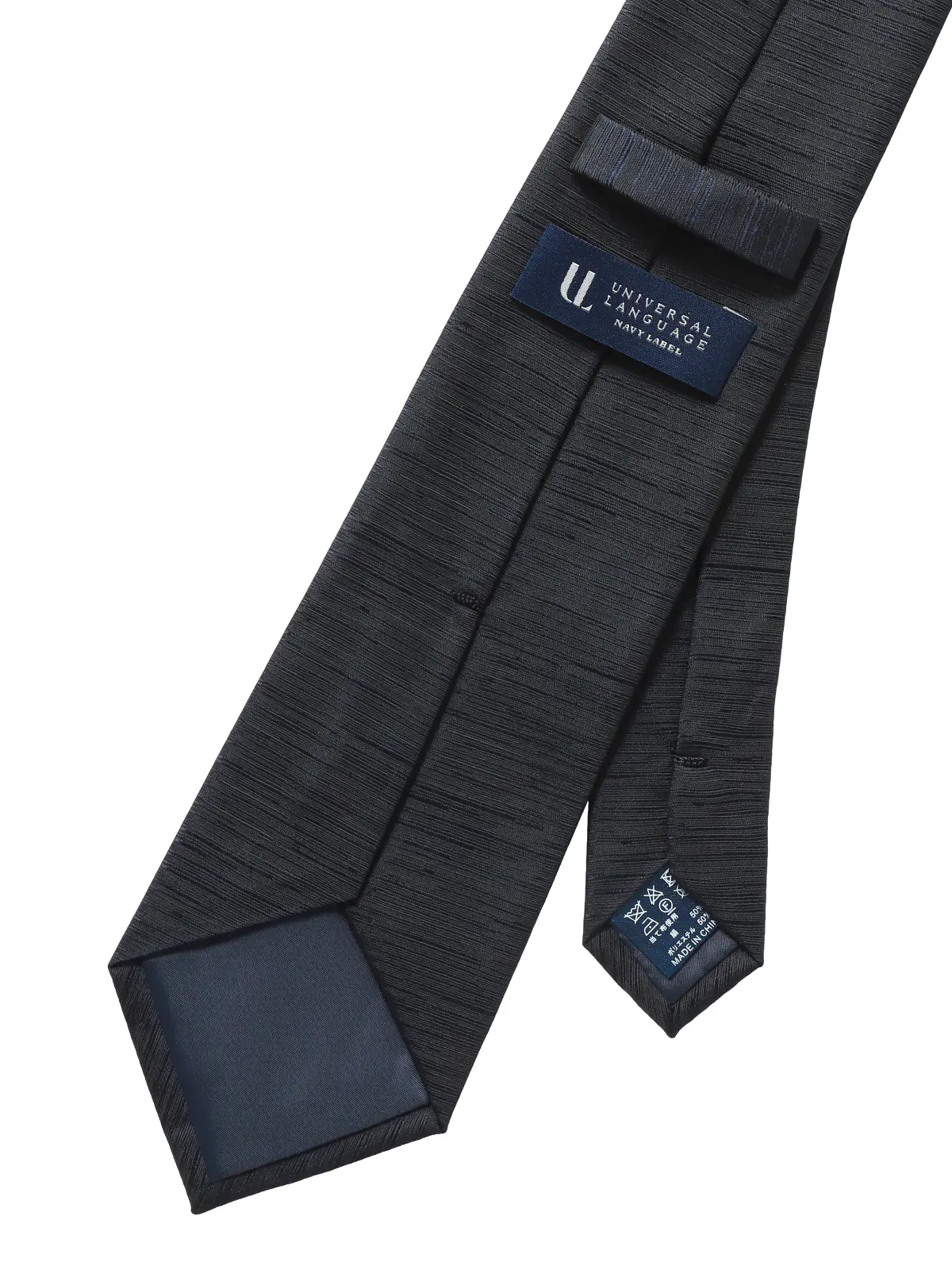 ネクタイ／シルクポリエステル／織柄 ネイビー 0