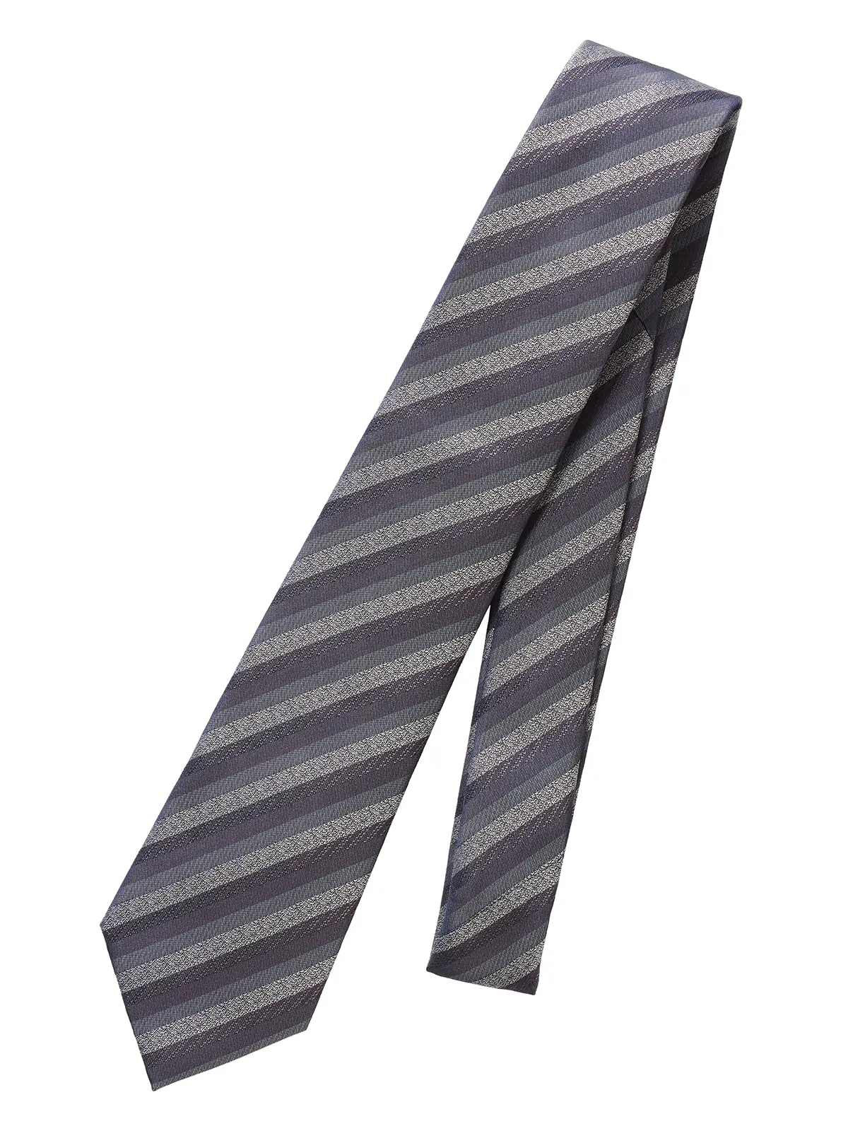 ネクタイ／シルクポリエステル／ストライプ グレー 0
