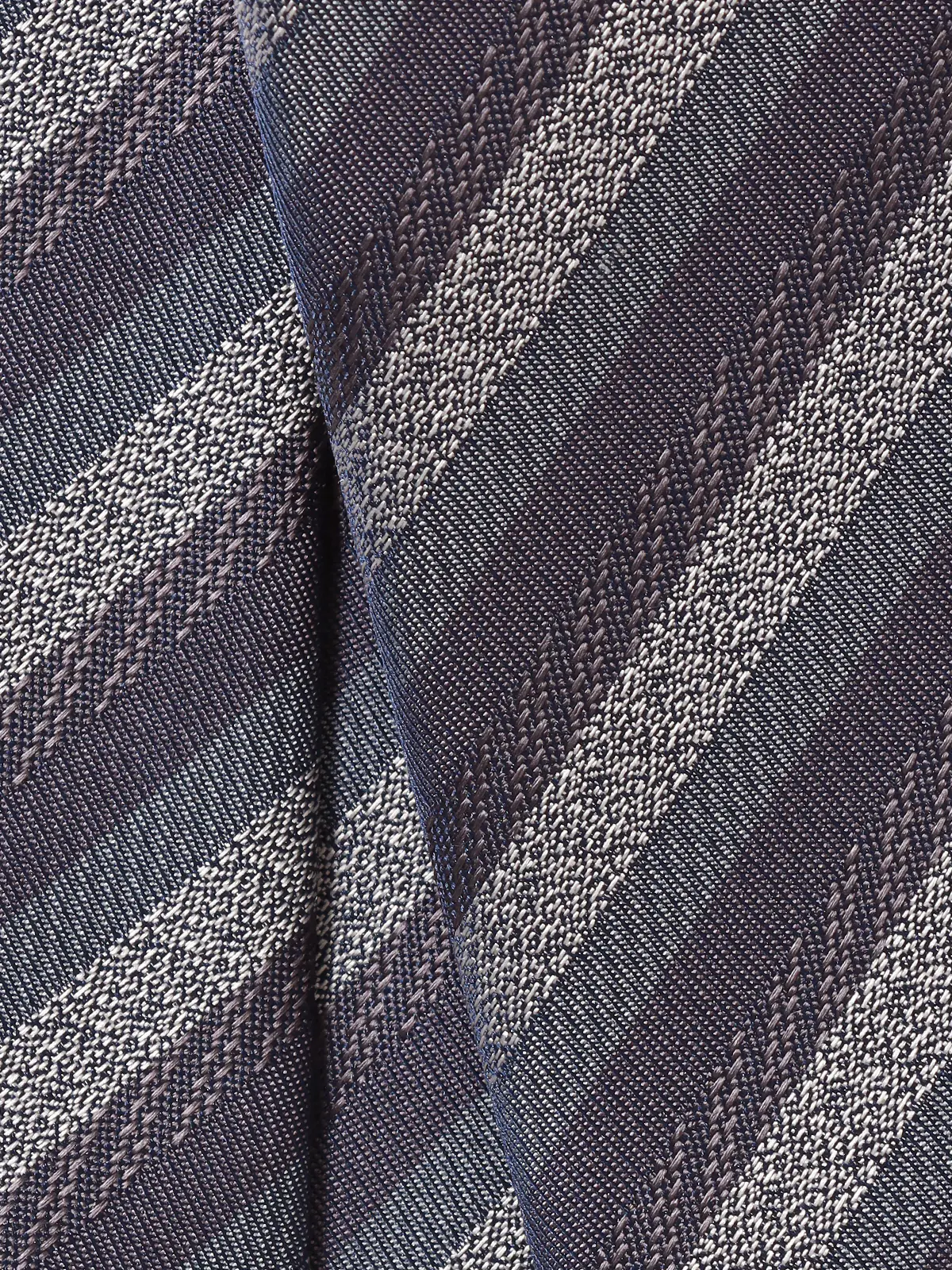 ネクタイ／シルクポリエステル／ストライプ グレー 0