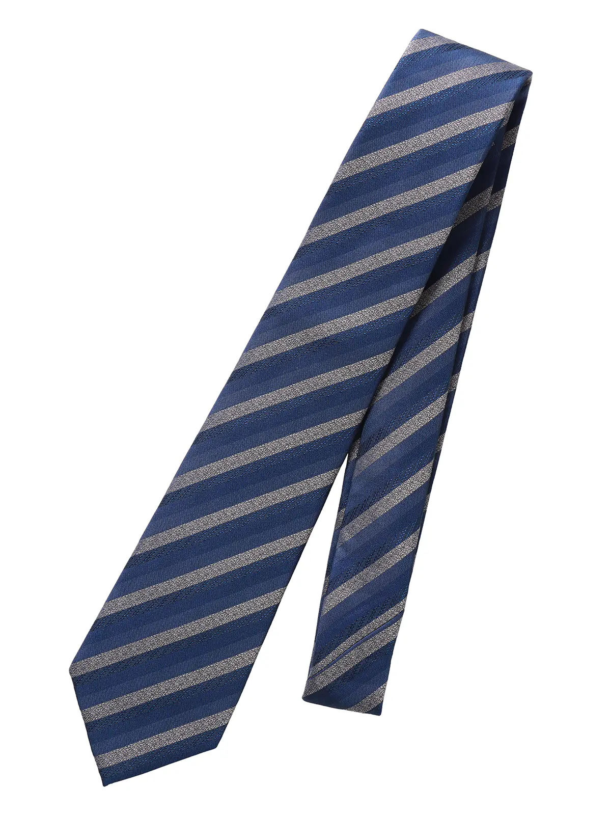 ネクタイ／シルクポリエステル／ストライプ ネイビー 0