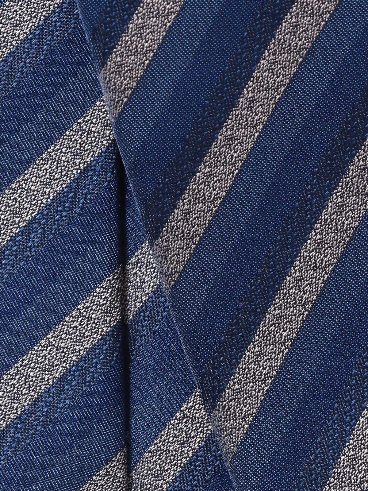 ネクタイ／シルクポリエステル／ストライプ ネイビー 0