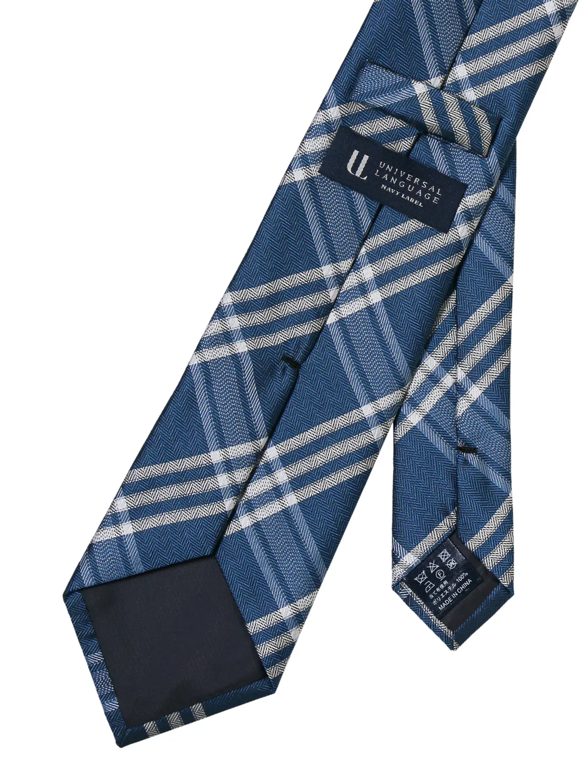 ネクタイ／ポリエステル／チェック ブルー 0