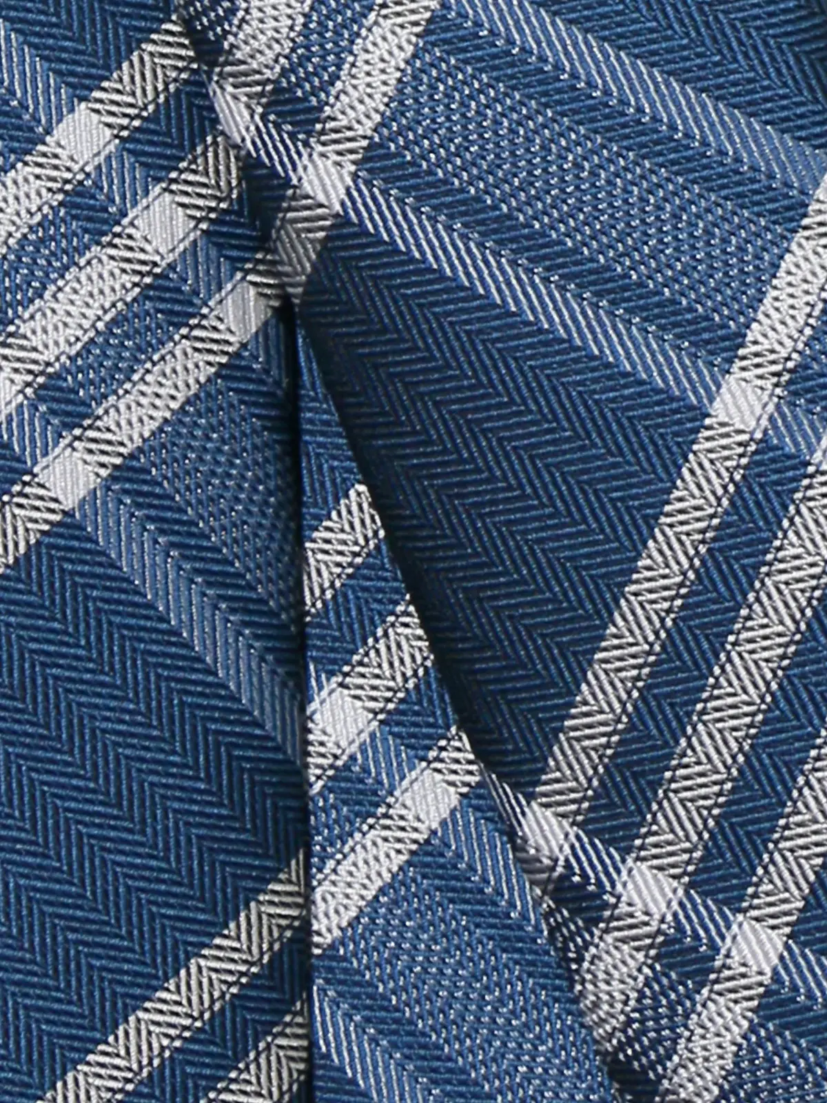 ネクタイ／ポリエステル／チェック ブルー 0