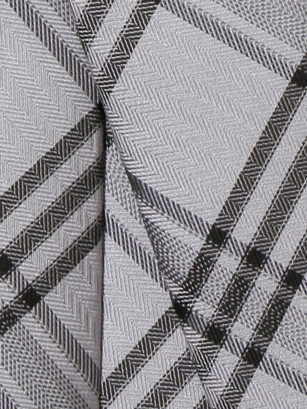 ネクタイ／ポリエステル／チェック ライトグレー 0