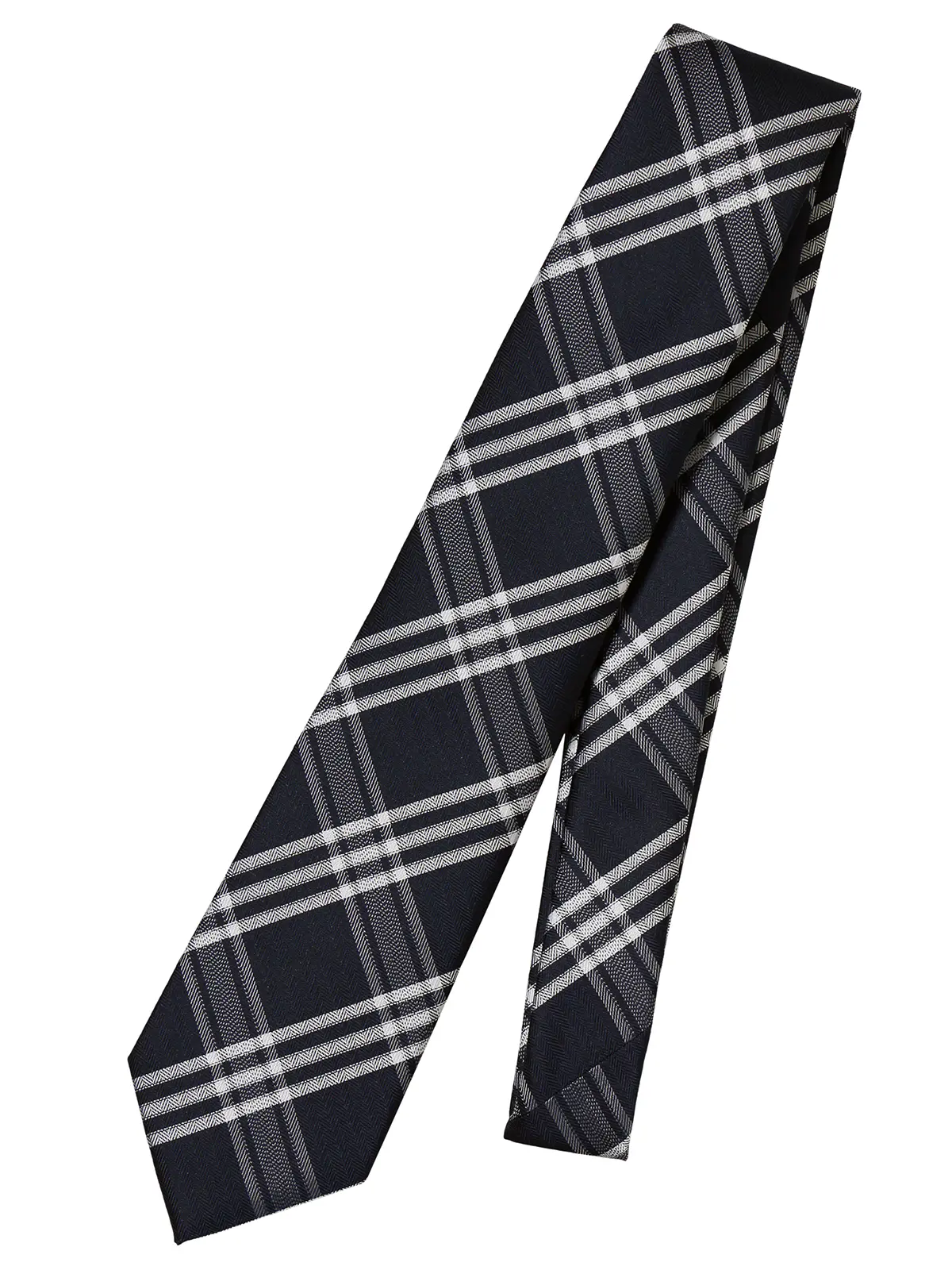 ネクタイ／ポリエステル／チェック ネイビー 0