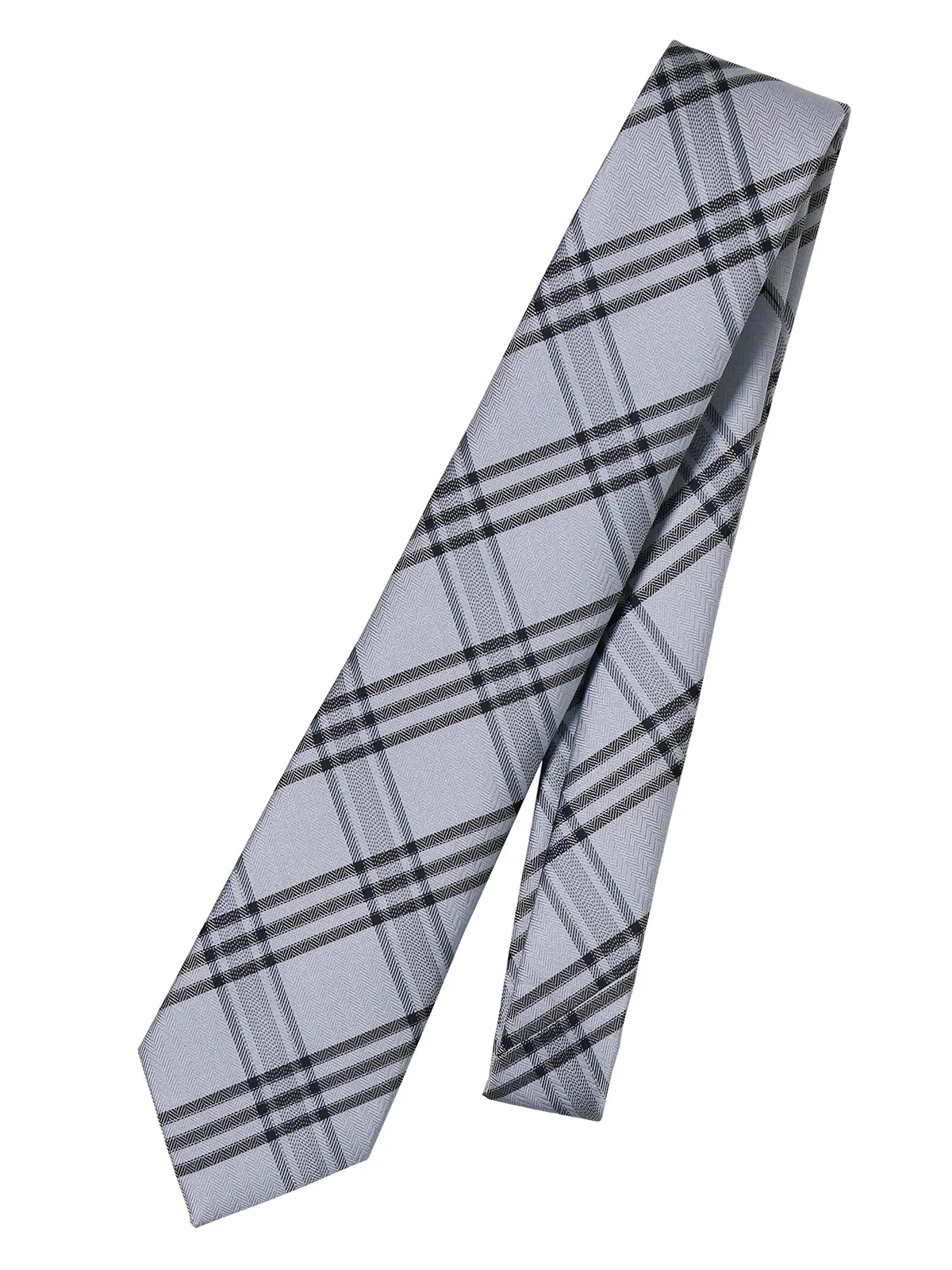 ネクタイ／ポリエステル／チェック サックス 0