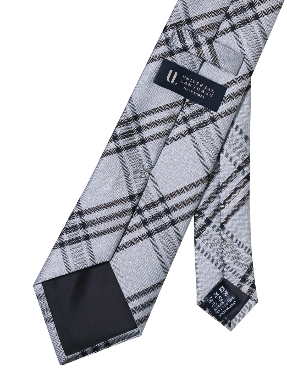 ネクタイ／ポリエステル／チェック サックス 0