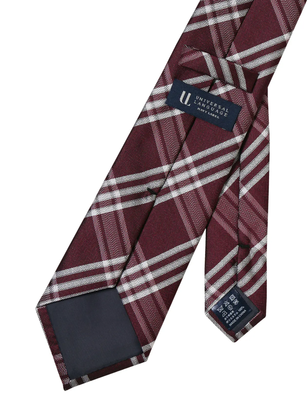 ネクタイ／ポリエステル／チェック レッド 0