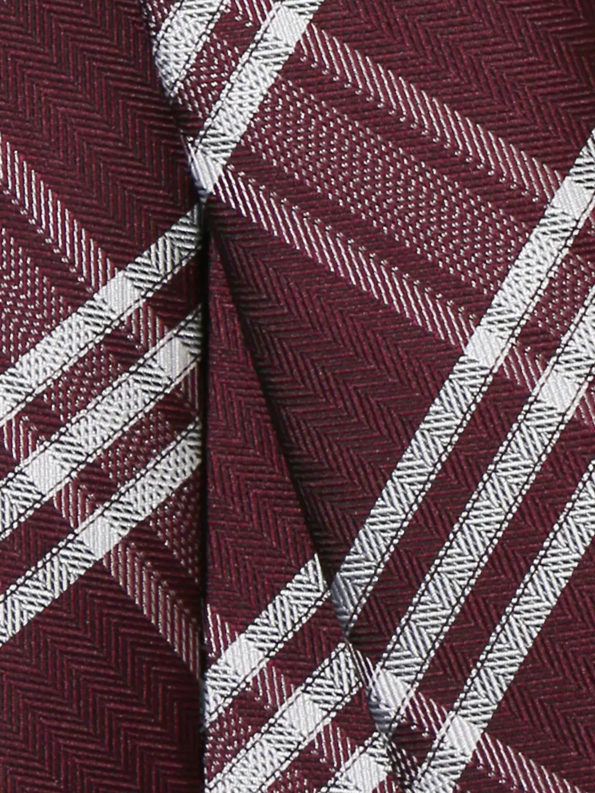 ネクタイ／ポリエステル／チェック レッド 0