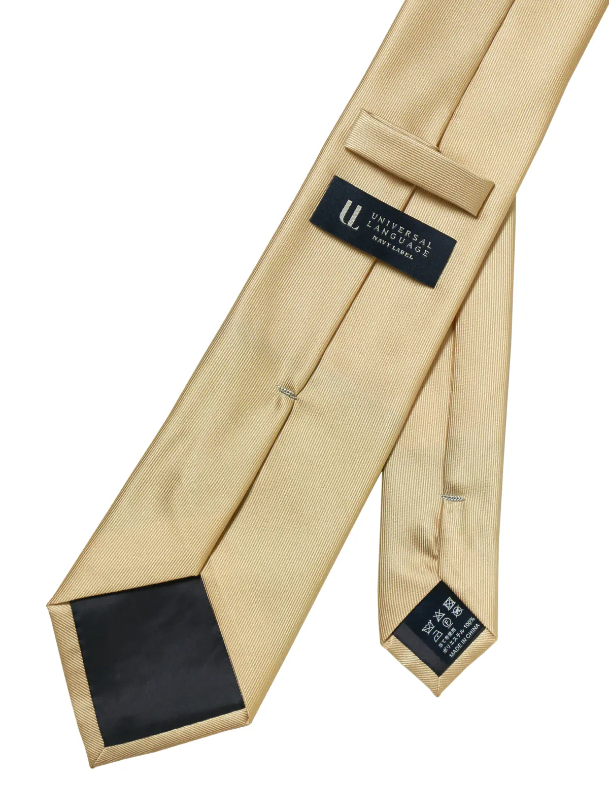 ネクタイ／ポリエステル／無地 ベージュ 0