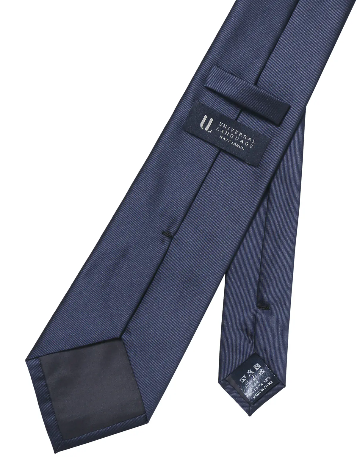 ネクタイ／ポリエステル／無地 ブルー 0