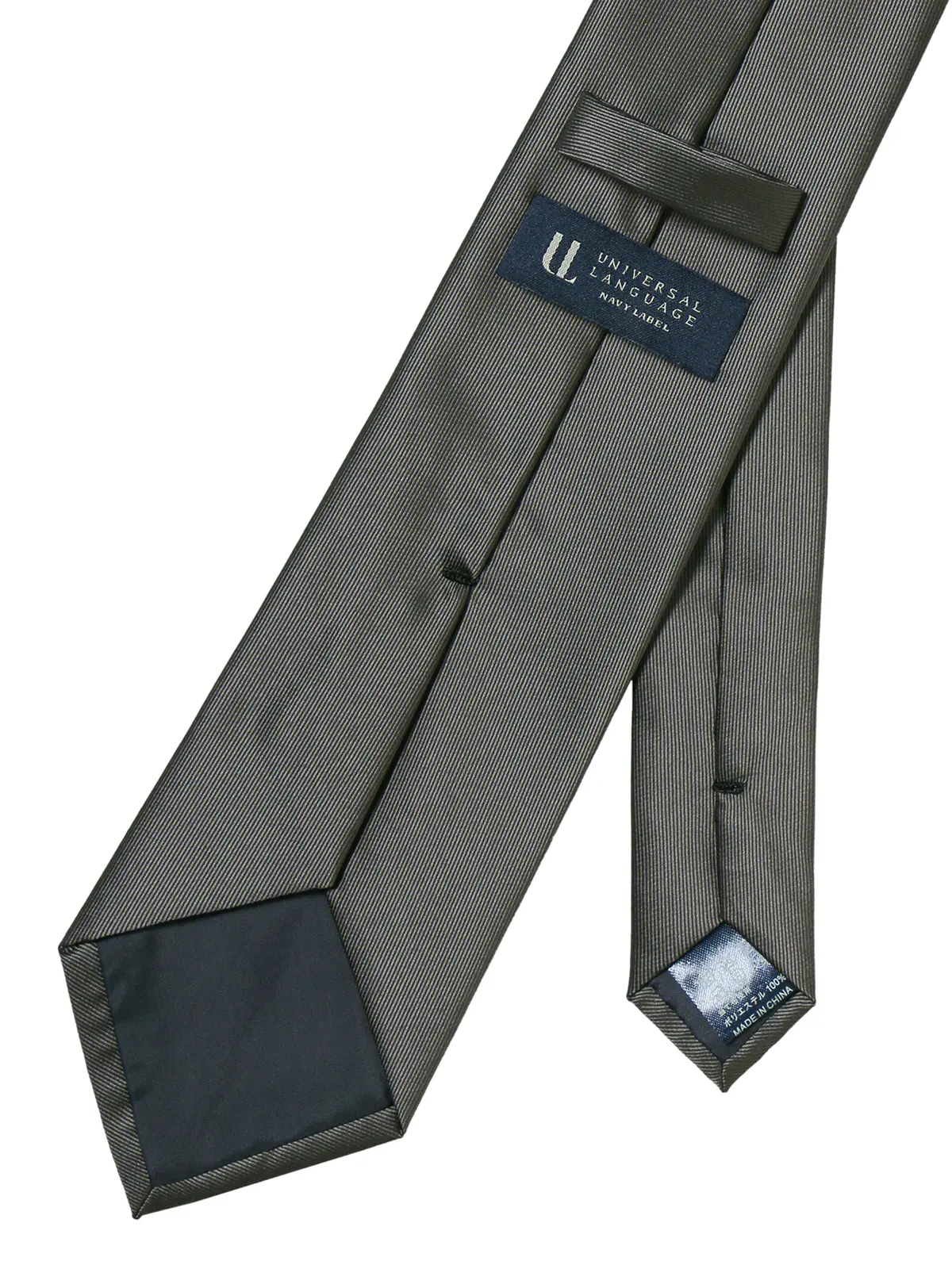 ネクタイ/ポリエステル/無地 グレー 0