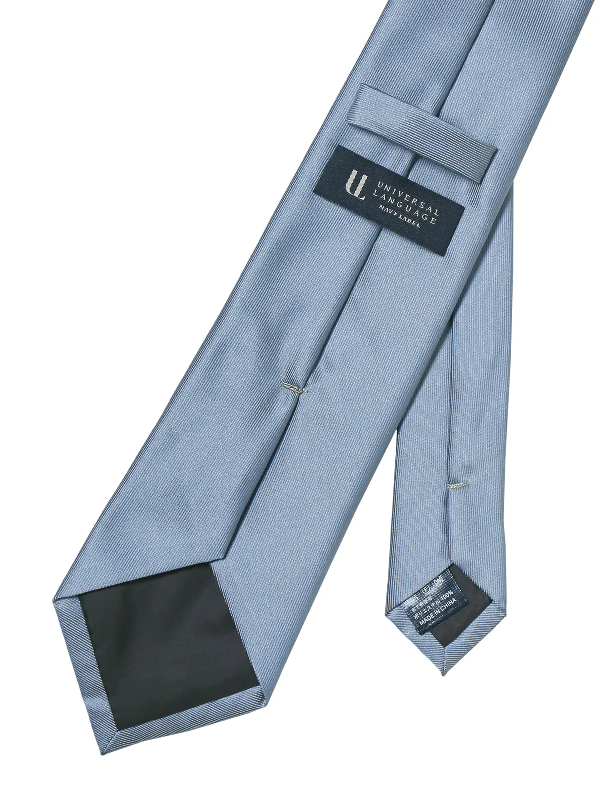 ネクタイ/ポリエステル/無地 サックス 0