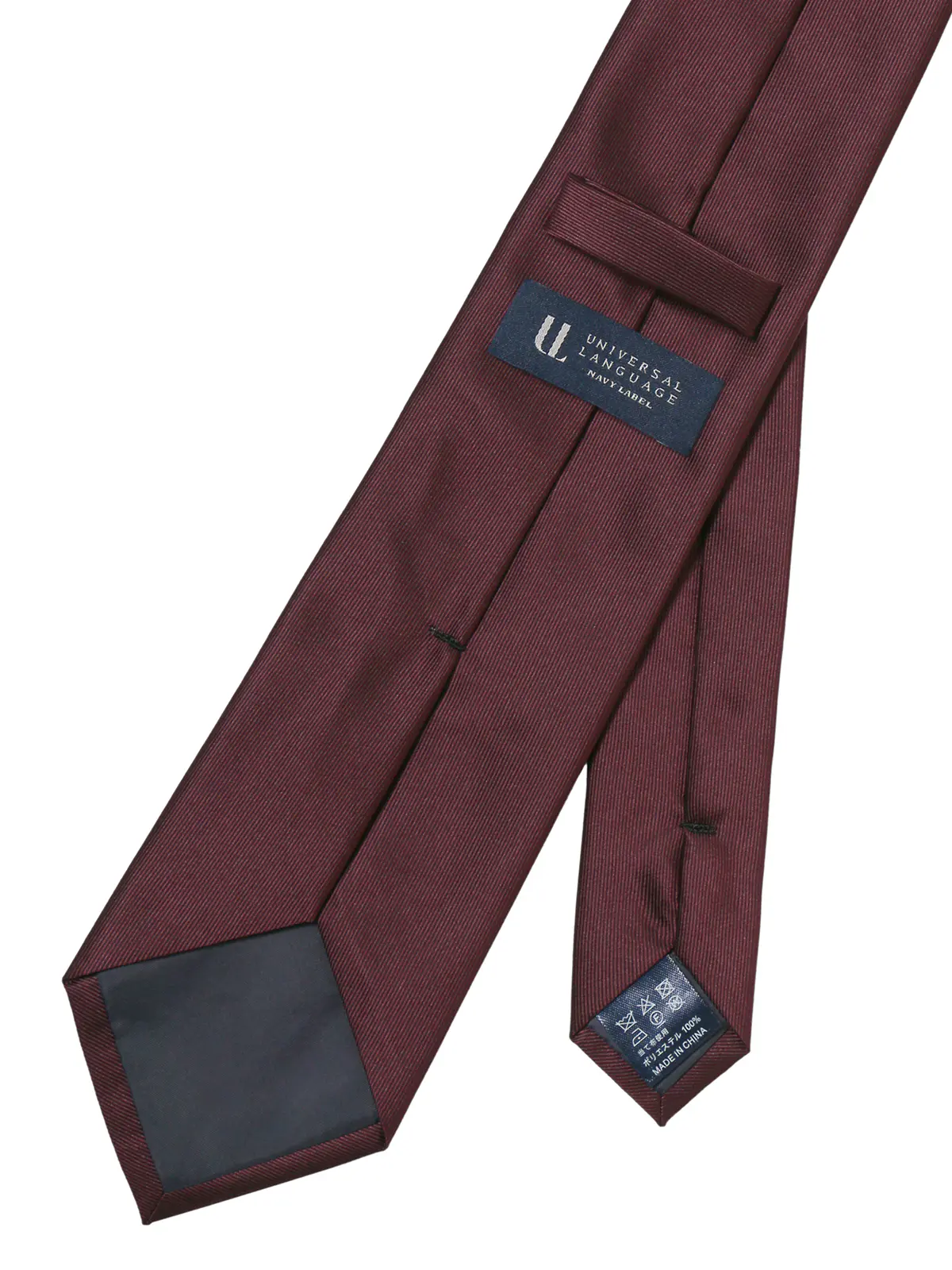 ネクタイ／ポリエステル／無地 レッド 0