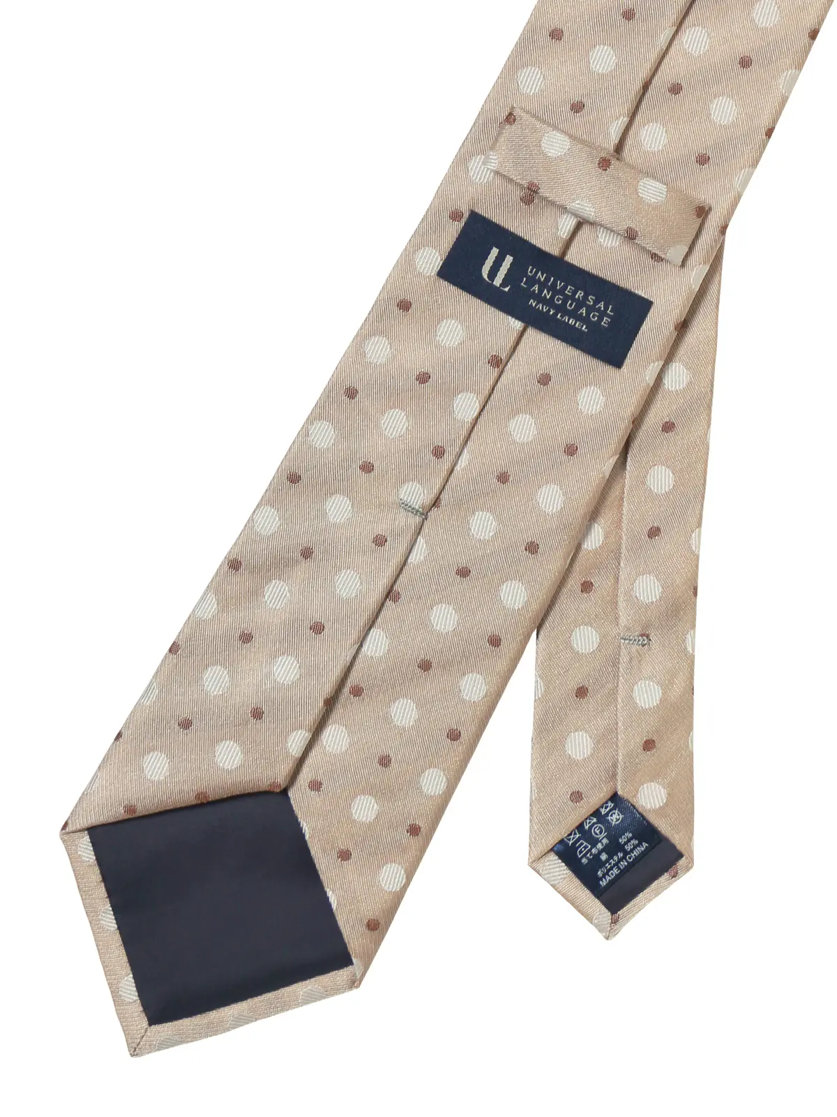 ネクタイ/シルクポリエステル/ドット ベージュ 0