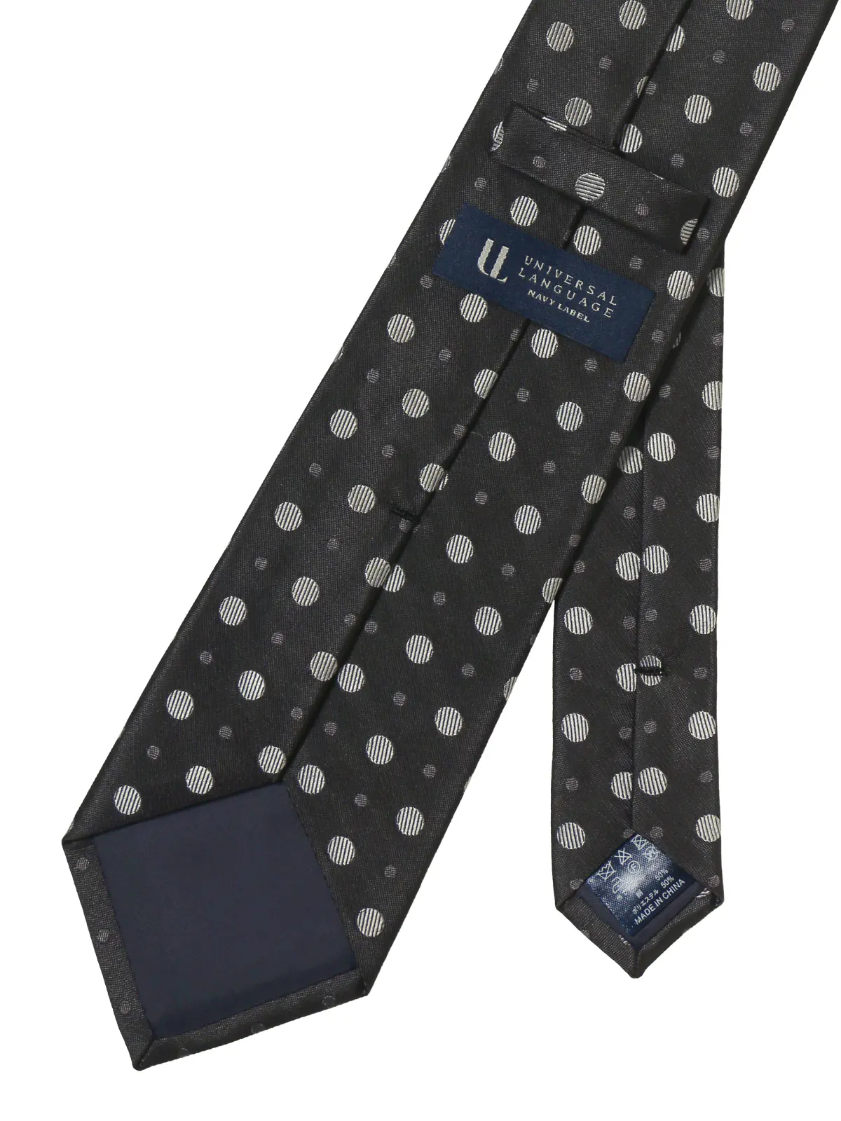 ネクタイ/シルクポリエステル/ドット グレー 0