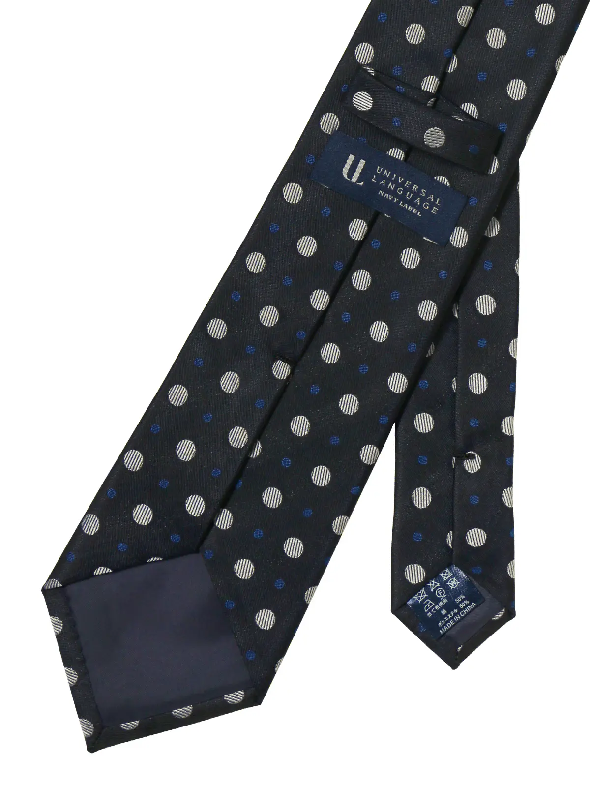 ネクタイ/シルクポリエステル/ドット ネイビー 0