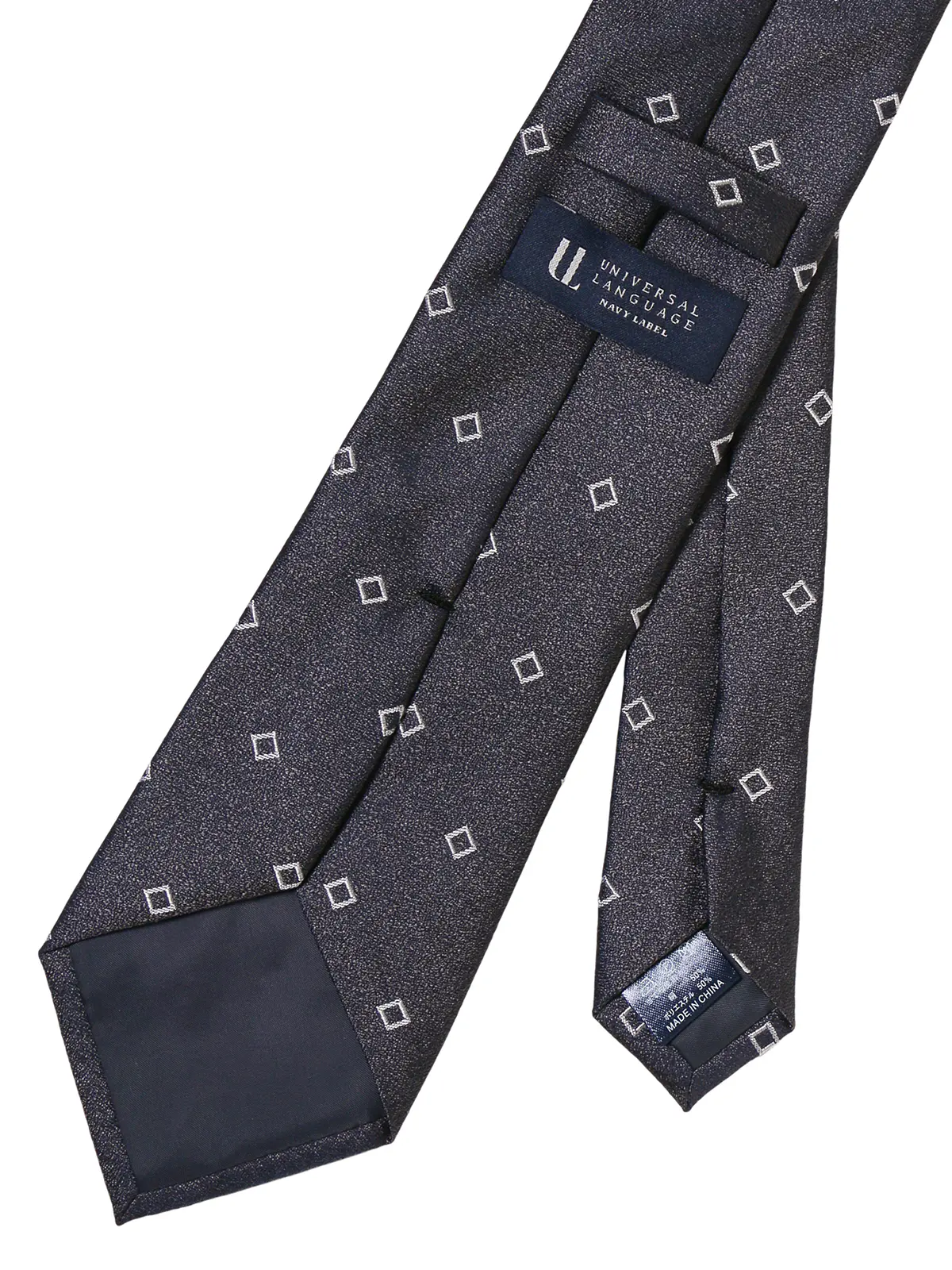 ネクタイ／シルクポリエステル／小紋 グレー 0