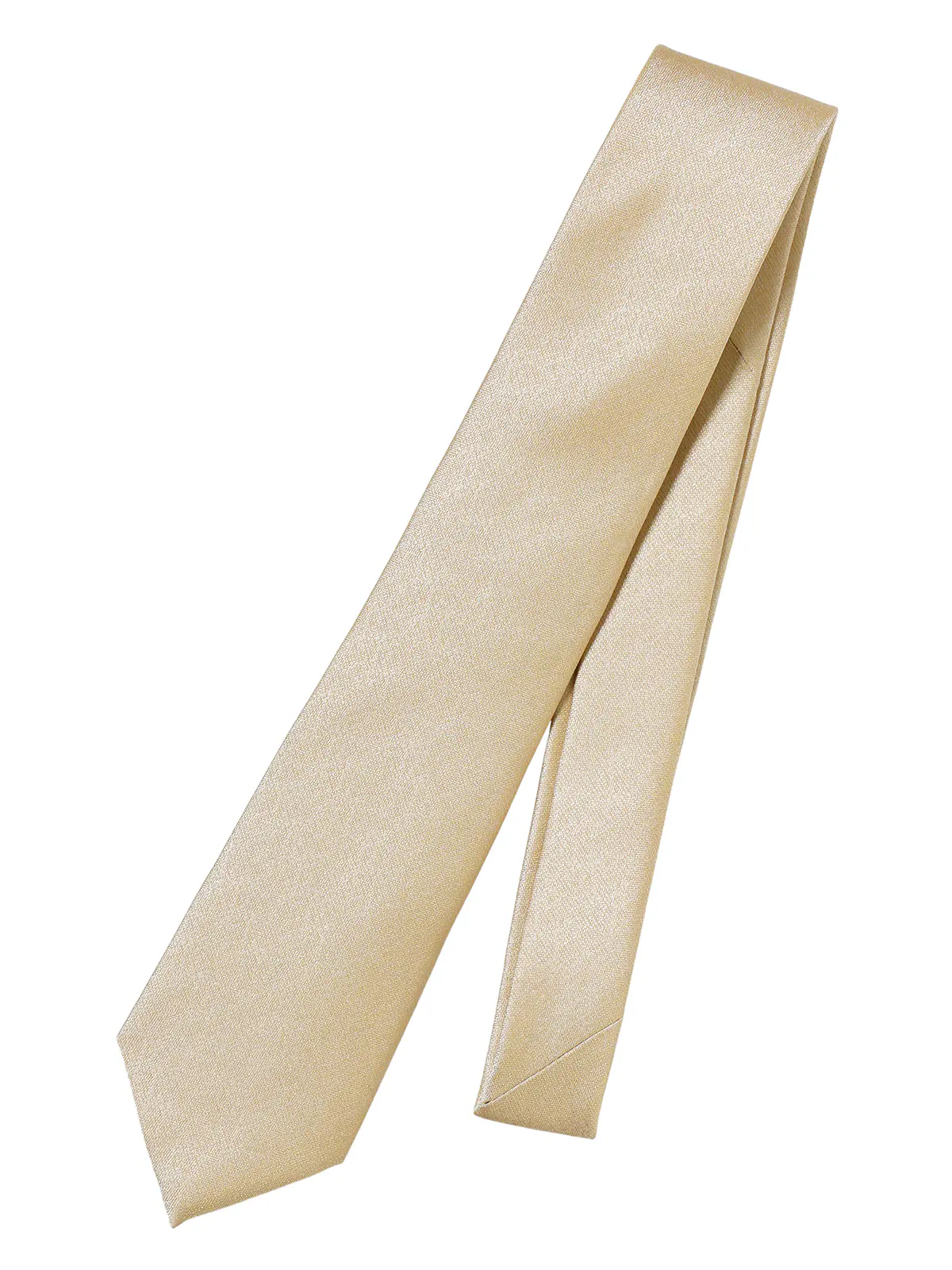 ネクタイ／シルクポリエステル／無地 イエロー 0