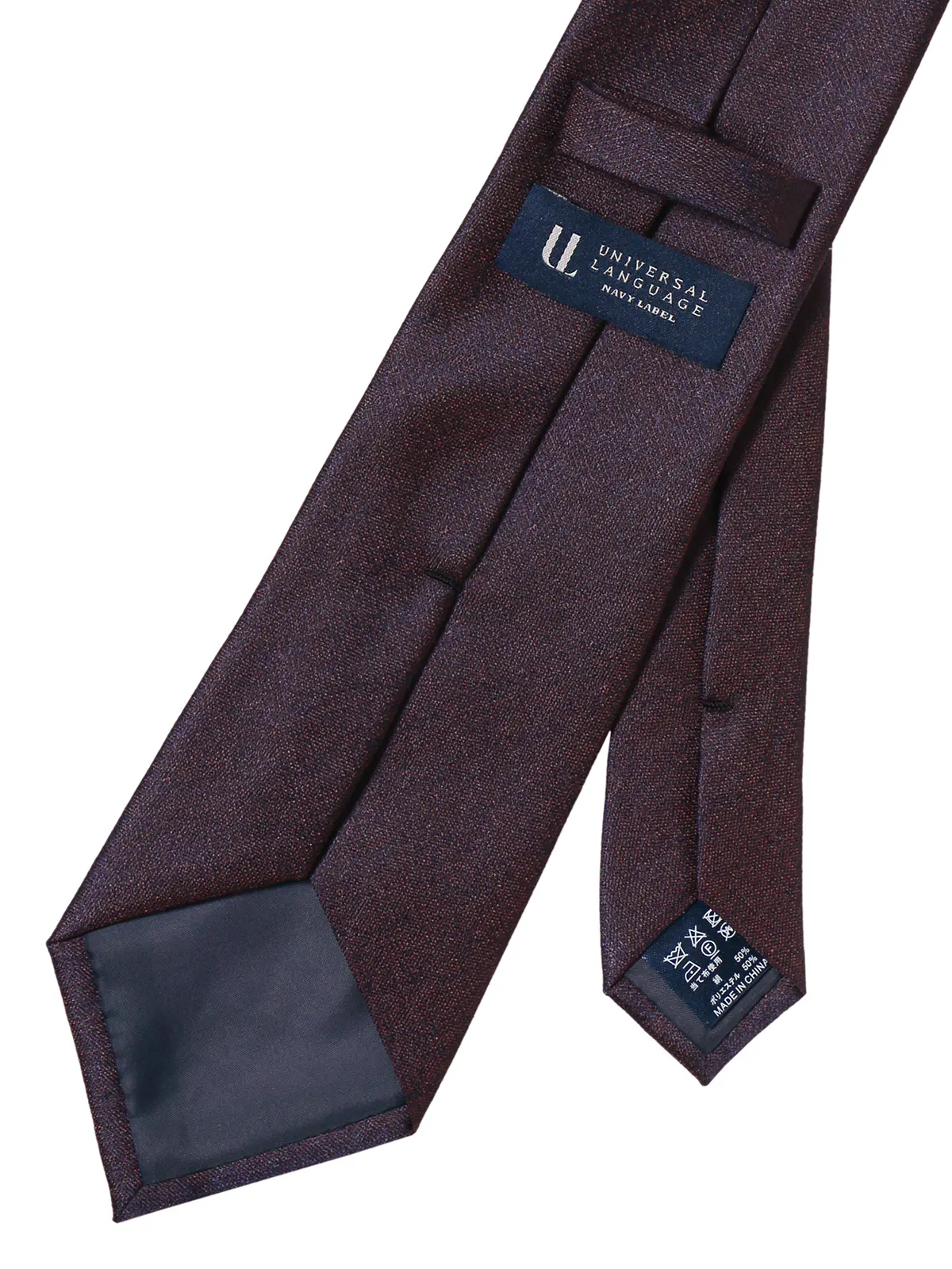 ネクタイ/シルクポリエステル/無地 ブラウン 0