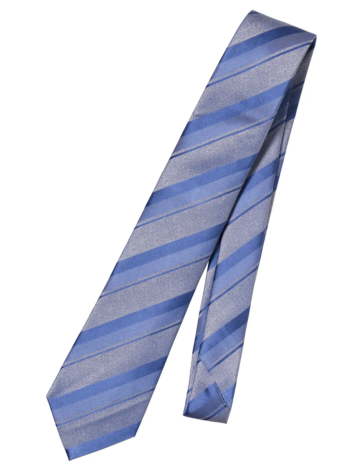 ネクタイ／シルクポリエステル／シャドーストライプ サックス 0