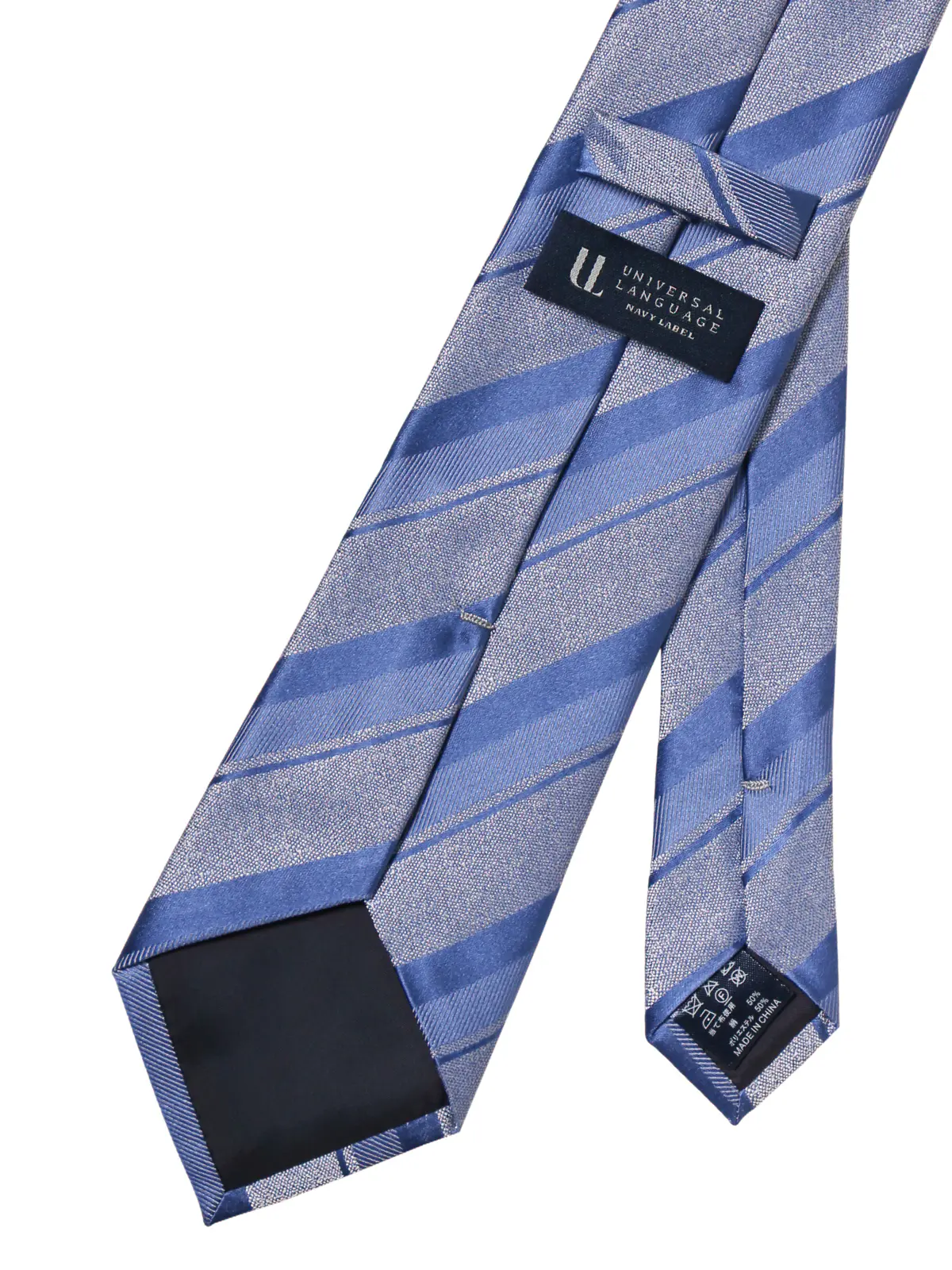 ネクタイ／シルクポリエステル／シャドーストライプ サックス 0