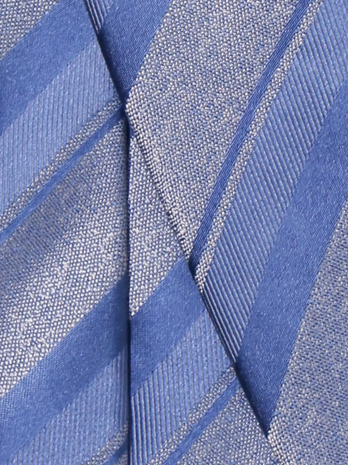 ネクタイ／シルクポリエステル／シャドーストライプ サックス 0