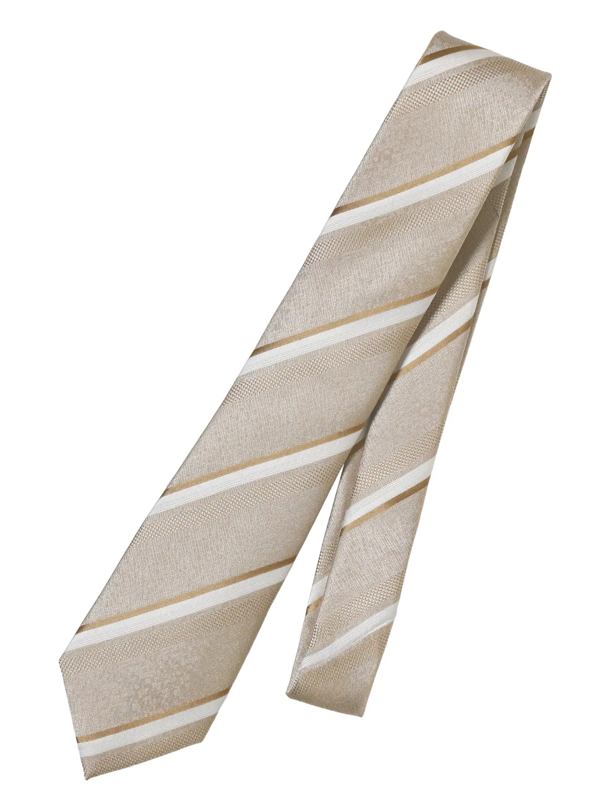 ネクタイ/シルクポリエステル/ストライプ ベージュ 0