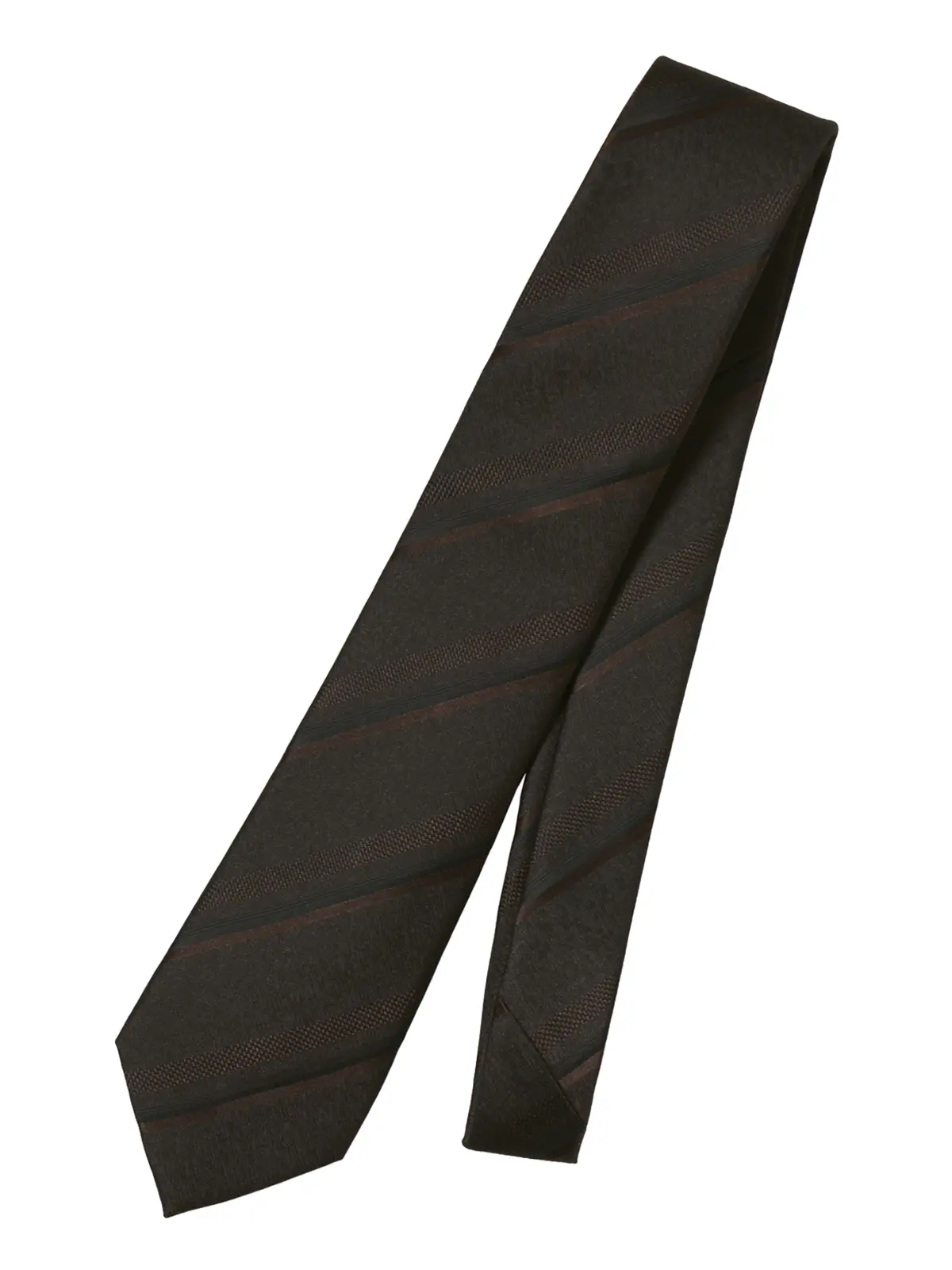 ネクタイ/シルクポリエステル/ストライプ ブラウン 0