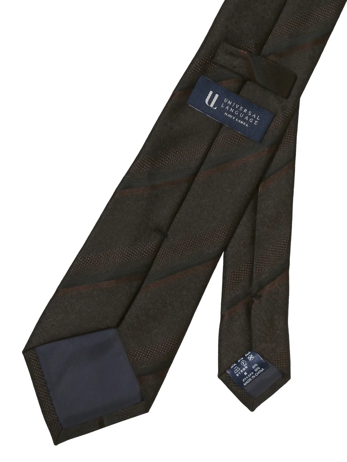 ネクタイ/シルクポリエステル/ストライプ ブラウン 0