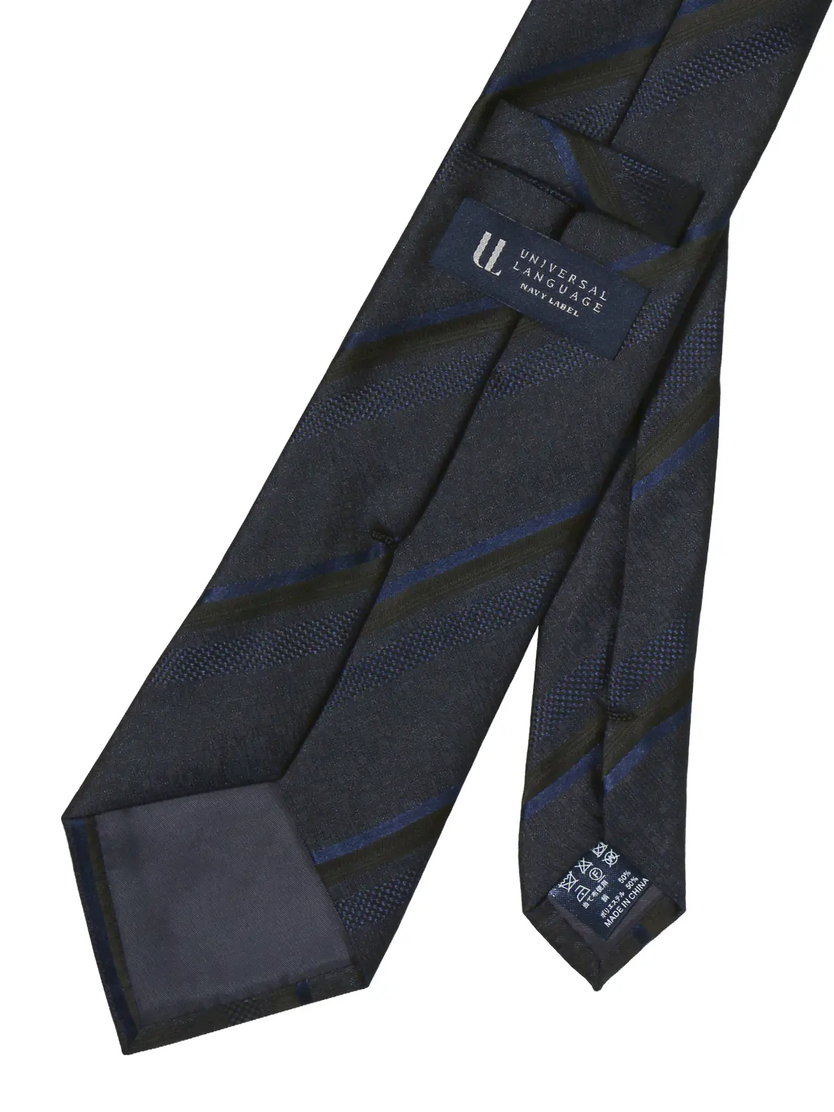 ネクタイ/シルクポリエステル/ストライプ ネイビー 0