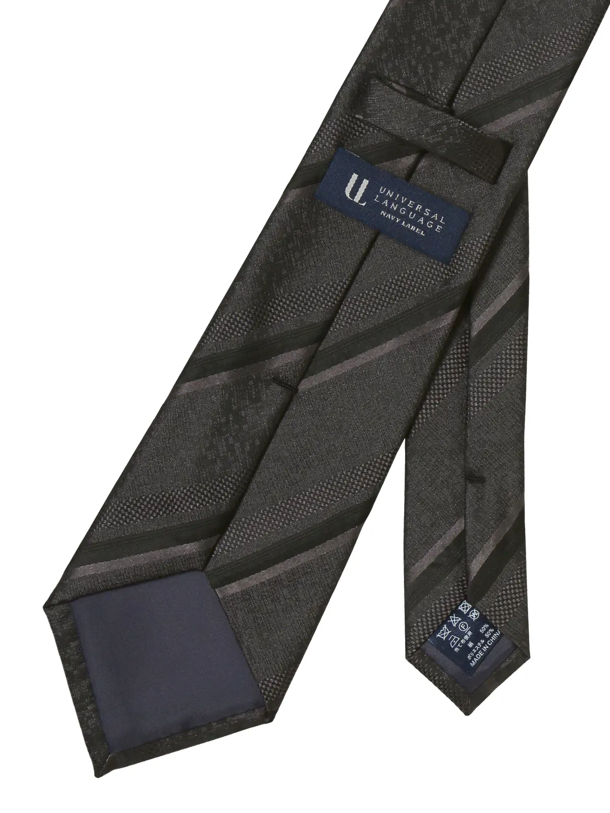 ネクタイ/シルクポリエステル/ストライプ グレー 0