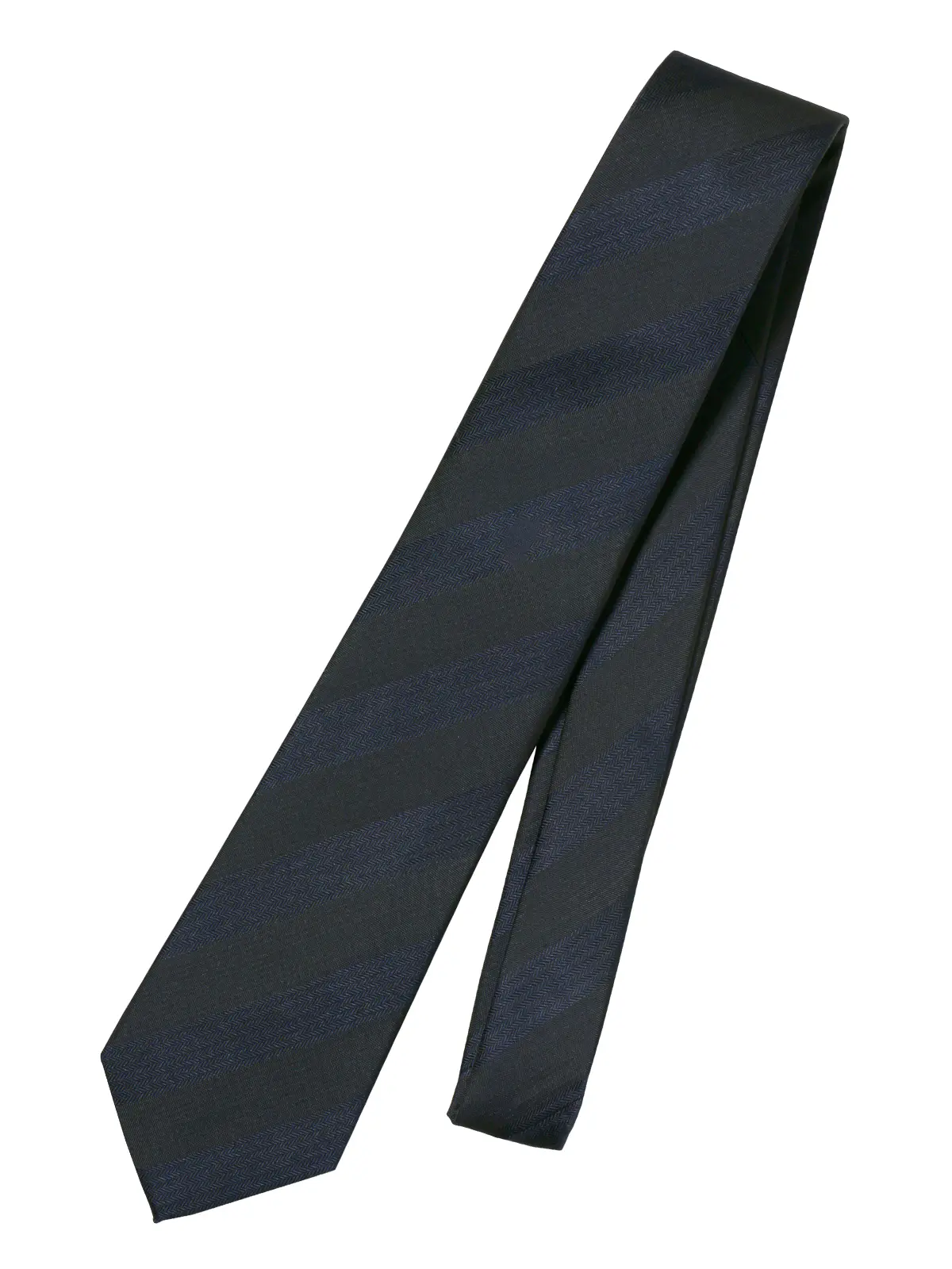 ネクタイ／シルクポリエステル／ストライプ ネイビー 0