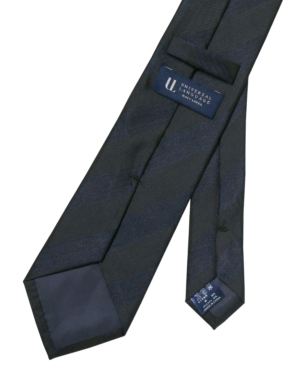 ネクタイ／シルクポリエステル／ストライプ ネイビー 0