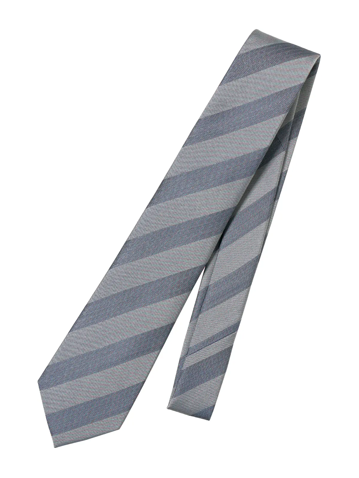 ネクタイ／シルクポリエステル／ストライプ サックス 0