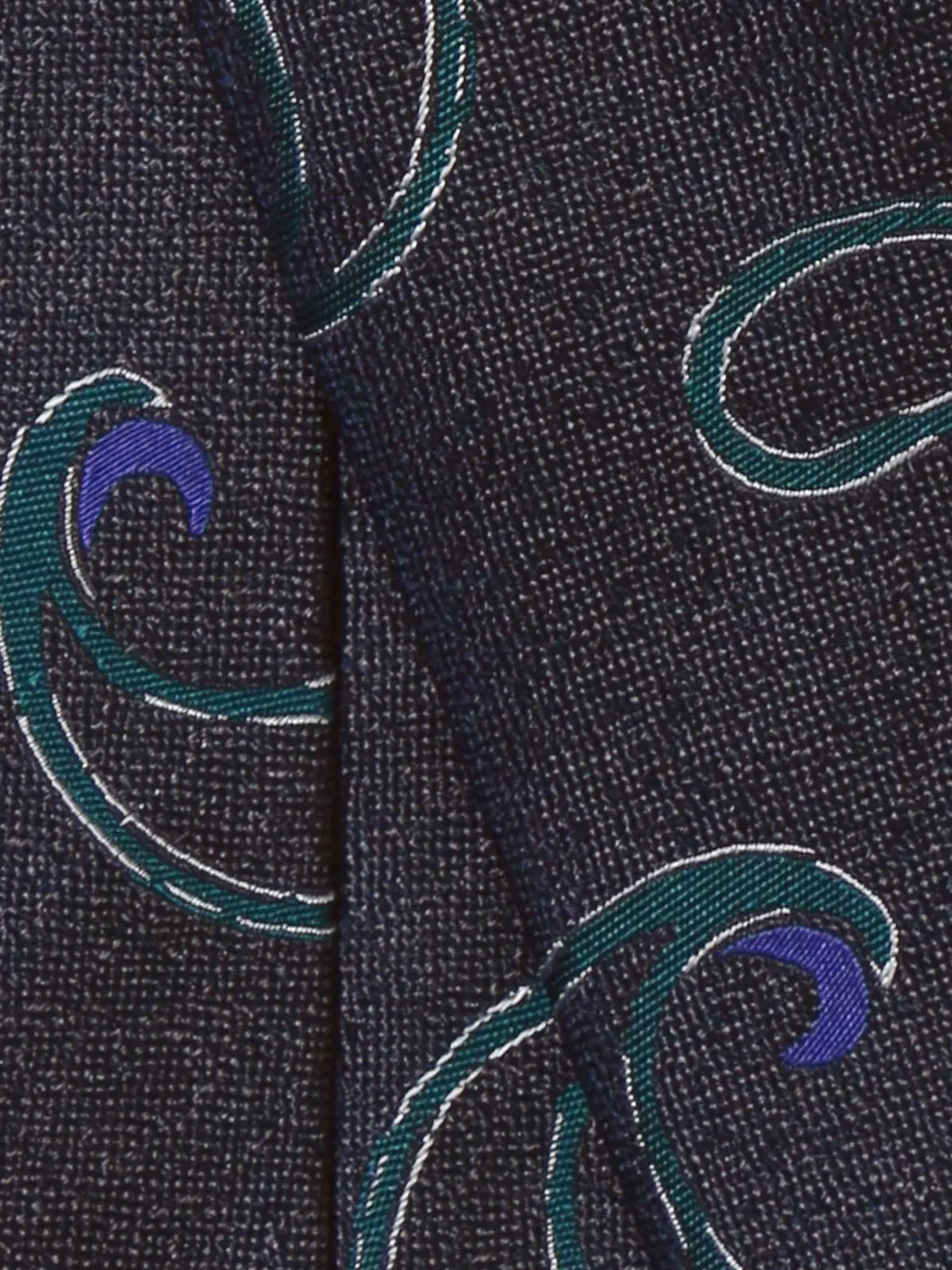 ネクタイ／シルクポリエステル／ペイズリー グレー 0