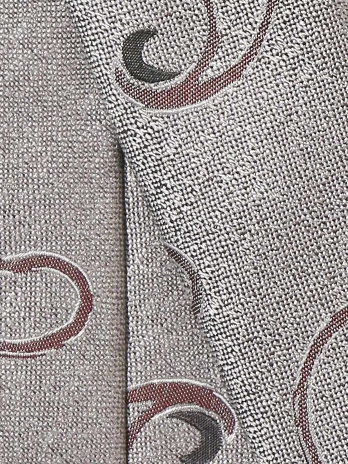 ネクタイ／シルクポリエステル／ペイズリー シルバー 0